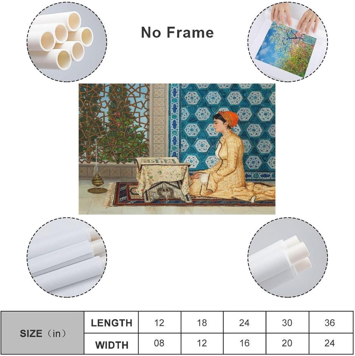 Turkish Poster Painting Young Woman Reading Modern Home Wall Art Decoration Canvas Print Poster Decorative Painting Canvas Wall Art Living Room Posters Bedroom Painting 24x36inch(60x90cm)