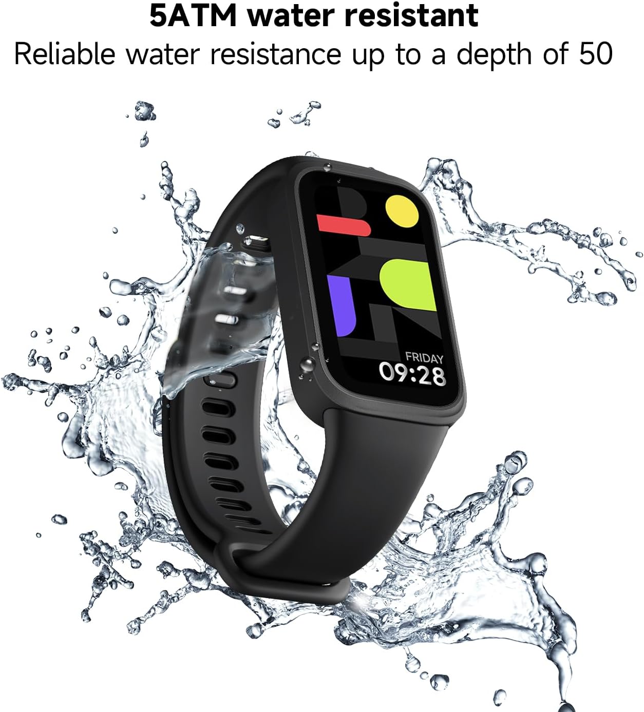XIAOMI Smart Band 9 Active Global Version, 1.47'' 60Hz Display, 18-Day Battery, 5ATM Waterproof Fitness Tracker with All-Day Health Monitor, 50 Sports Modes (Black)