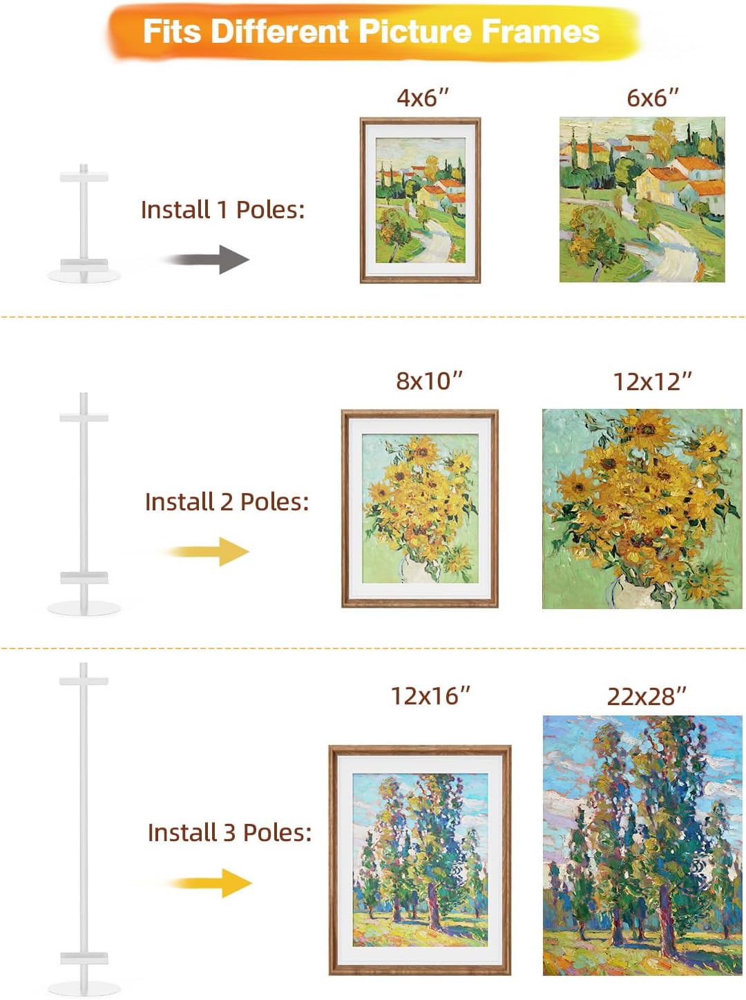 Adjustable Tabletop Easel Stand 29" H Picture Easels for Display with Extension Screws for Thin or Thick Metal Picture Frame Holder Stand Table for Picture, Artwork, Photos,Signs (White)