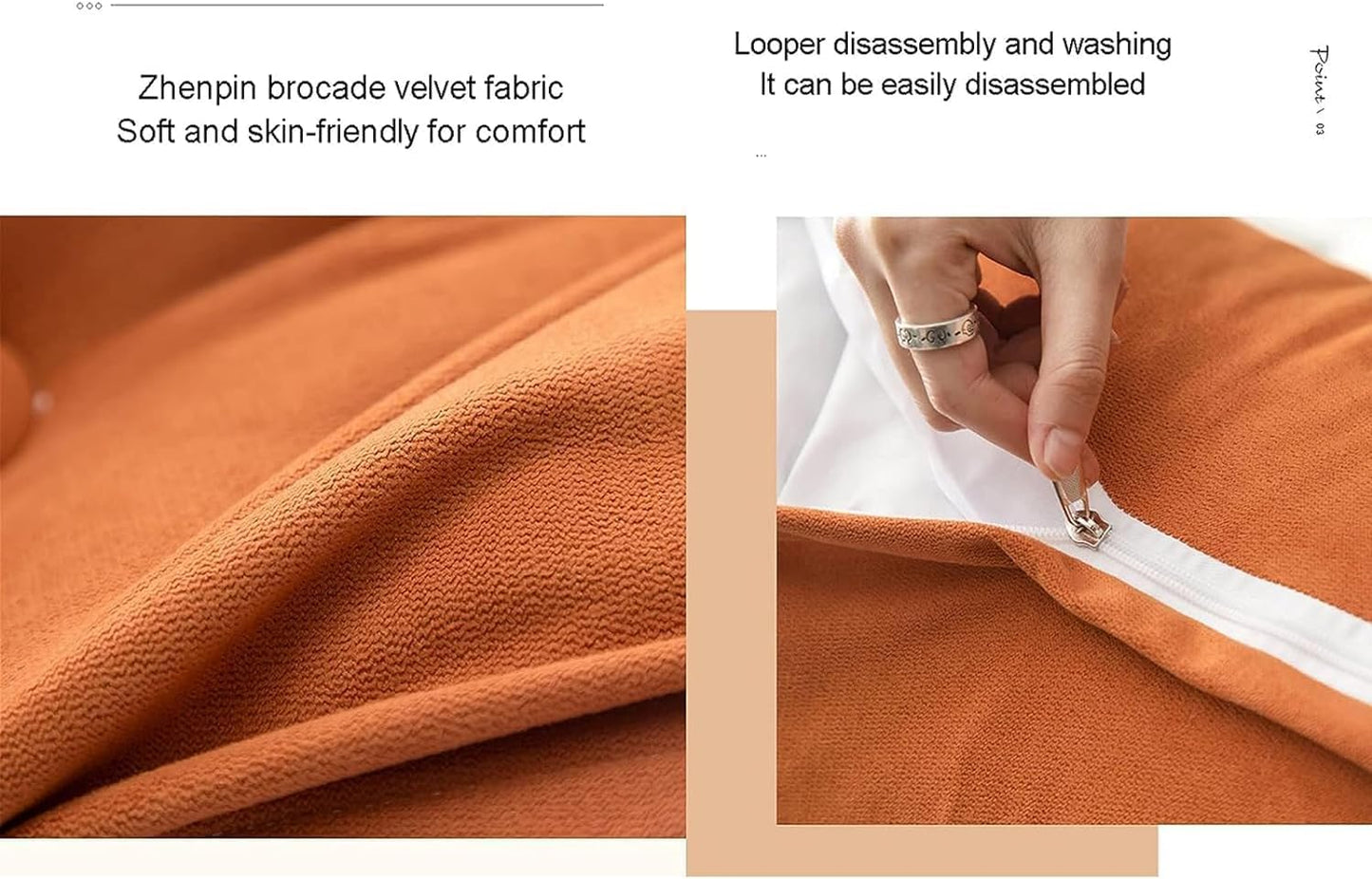 Adult Large Headboard Pillow Tatami Reading Cushion Lumbar Pad Sofa Pillow Bed(Size:180cm/70.9in,Color:Orange)