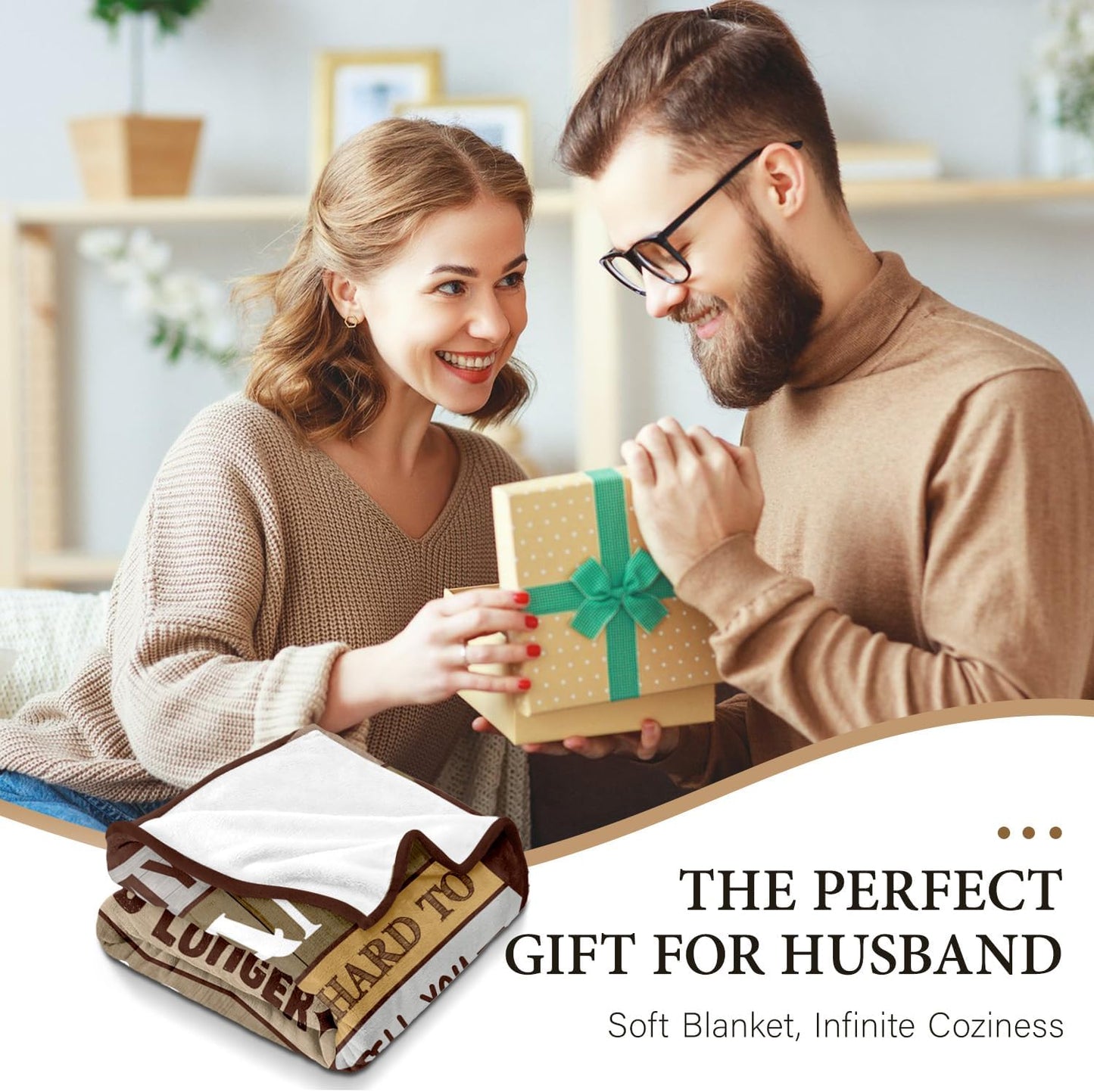 Gifts for Husband from Wife - Valentines Day Gifts for Him - Birthday Gift for Husband - Anniversary Wedding Gift for Men - Best Husband's Ever Present - to My Husbands Blanket 60"x80"