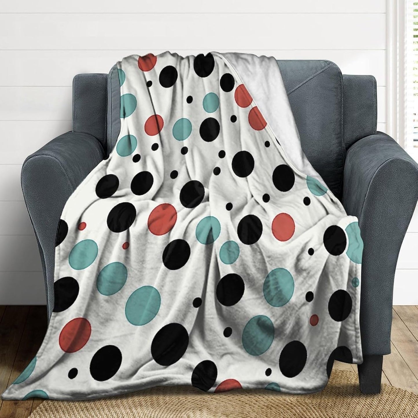 Polka Dot Throw Blanket for Couch Super Soft Warm Lightweight Throw Blankets Cozy Flannel Bed Blanket Cute Decorative Blankets for All Seasons Home Decor Gift 40"*50" （100 * 130cm）
