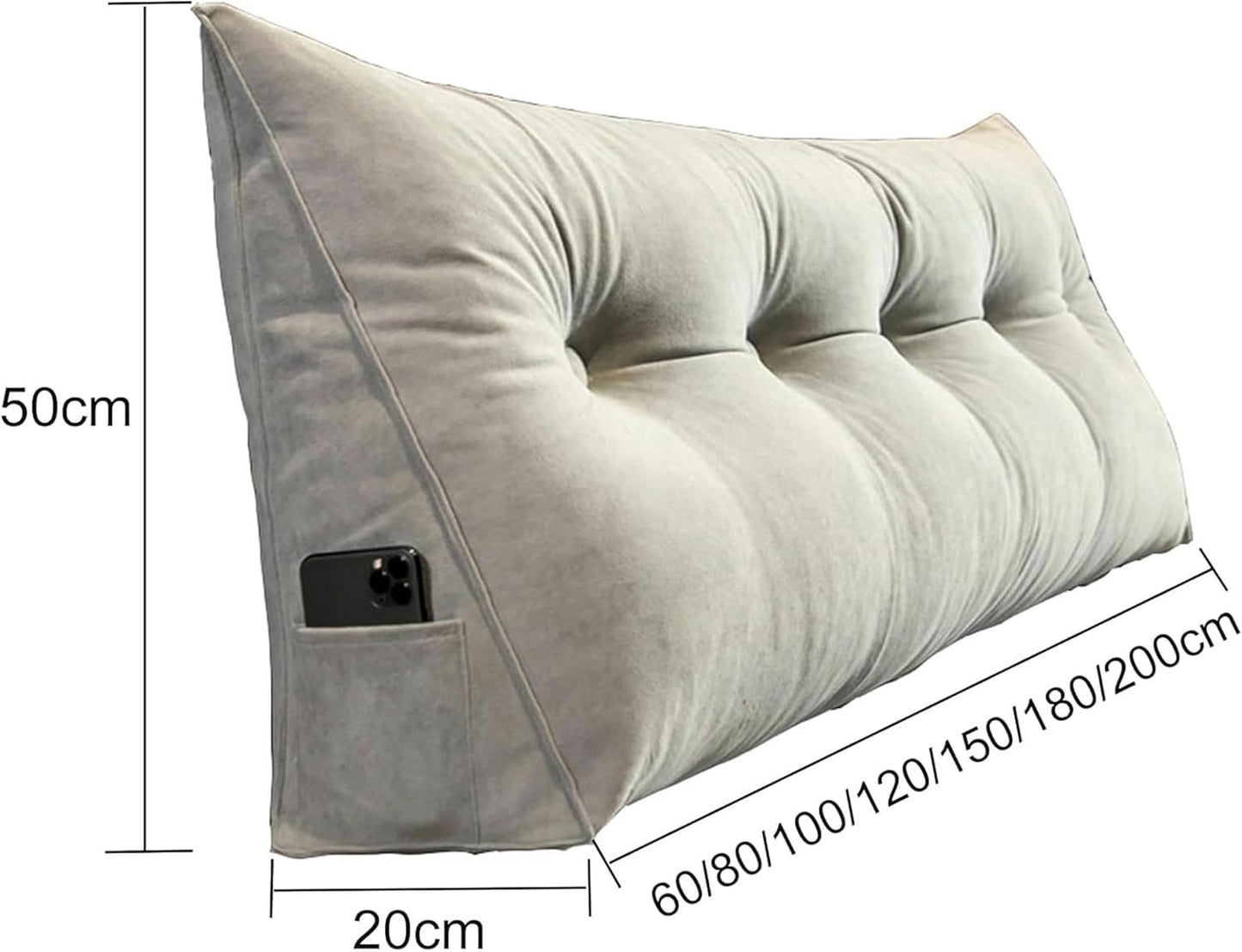 Comfortable Lumbar Bed Pillow Rest Reading Pillow Backrest Cushion Triangular Headboard Pillow Bed Large Wedge Pillow for Bay Window Tatami Sofa Bedroom
