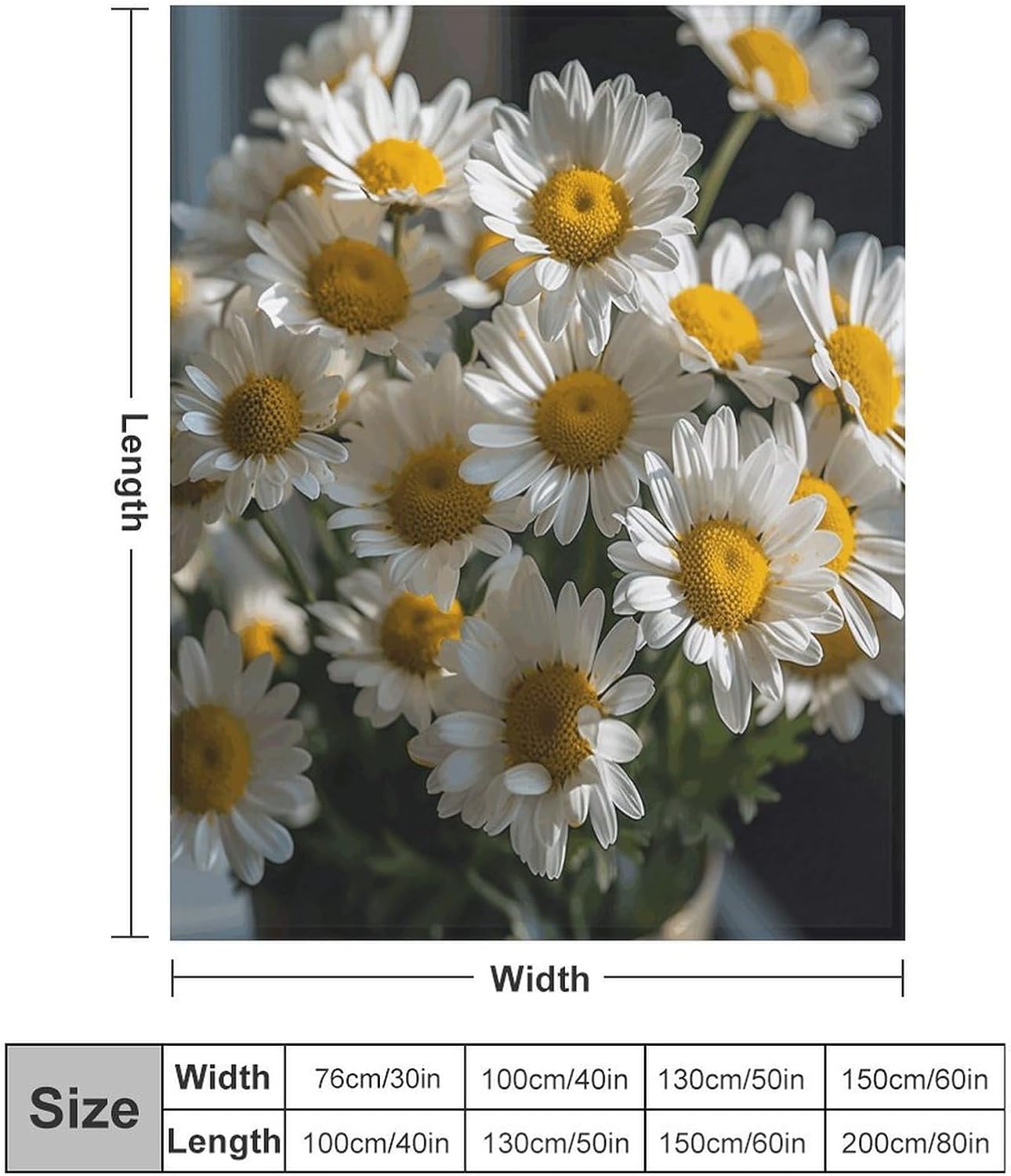 Handful of Daisies Throw Blanket for Couch Super Soft Warm Lightweight Throw Blankets Cozy Flannel Bed Blanket Cute Decorative Blankets for All Seasons Home Decor Gift 30"*40"（76 * 100cm）