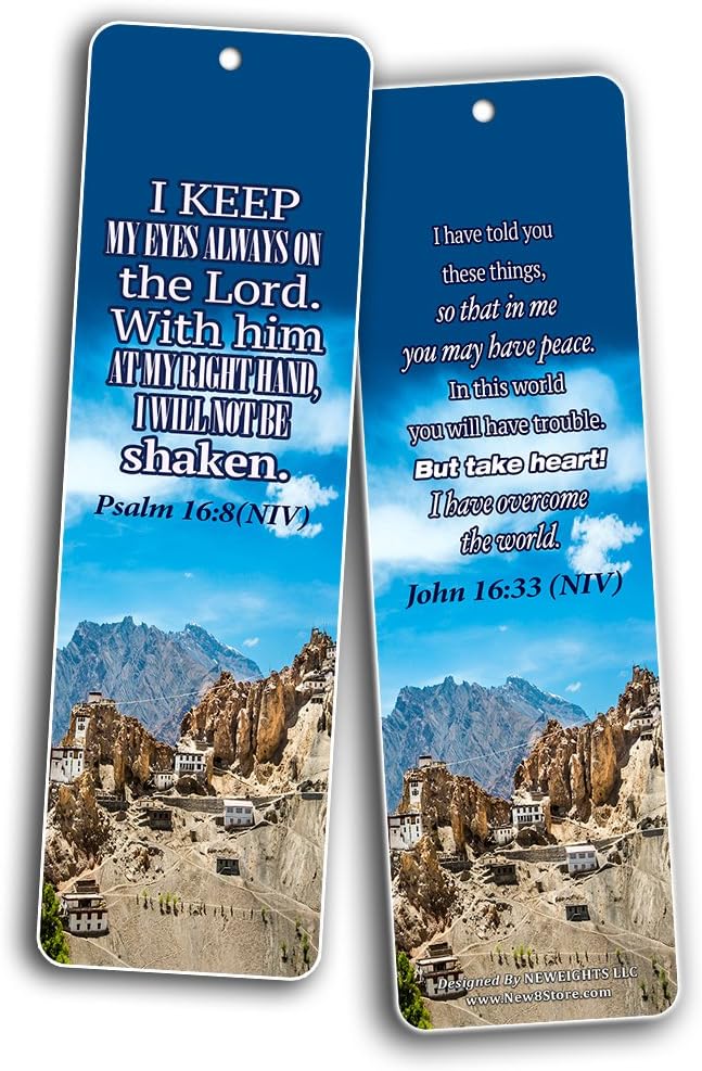 NewEights Bible Verses Bookmarks (60-Pack) – Daily Motivational Card Set – Collection Set Book – Ideal Giveaway for Church Members