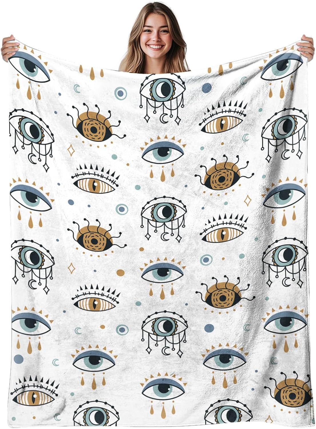 Soft Eye Gifts for Women, Eye Blanket for Men, Eye Blanket for Sofa Couch Bed, Cozy Birthday Gifts for Him, Warm Decorative Blankets for Travel, Gift for Christmas Thanksgiving 40x50