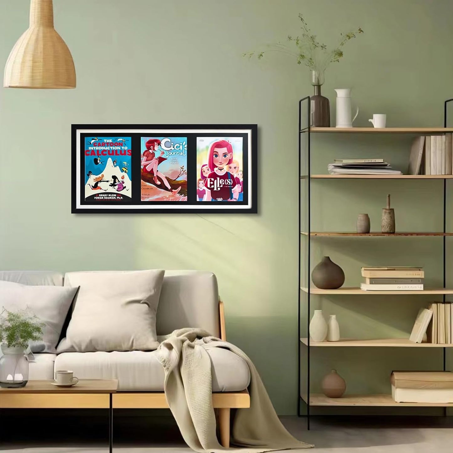 Comic Book Storage,Comic Book Shadow Box,3 Magazine Display Stand,Wooden Comic Book Fame,Sports Magazine Frame for 8.5'' x 11.25'' Comics/Magazines, with Black Core Matting, with Installed Hangers.