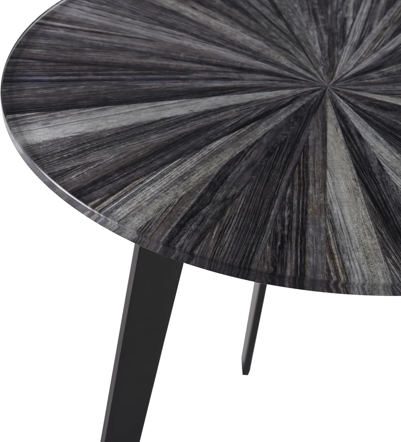 Nina Mid-Century 18.5 in. Round Gray Coffee Table with Tempered Glass Top