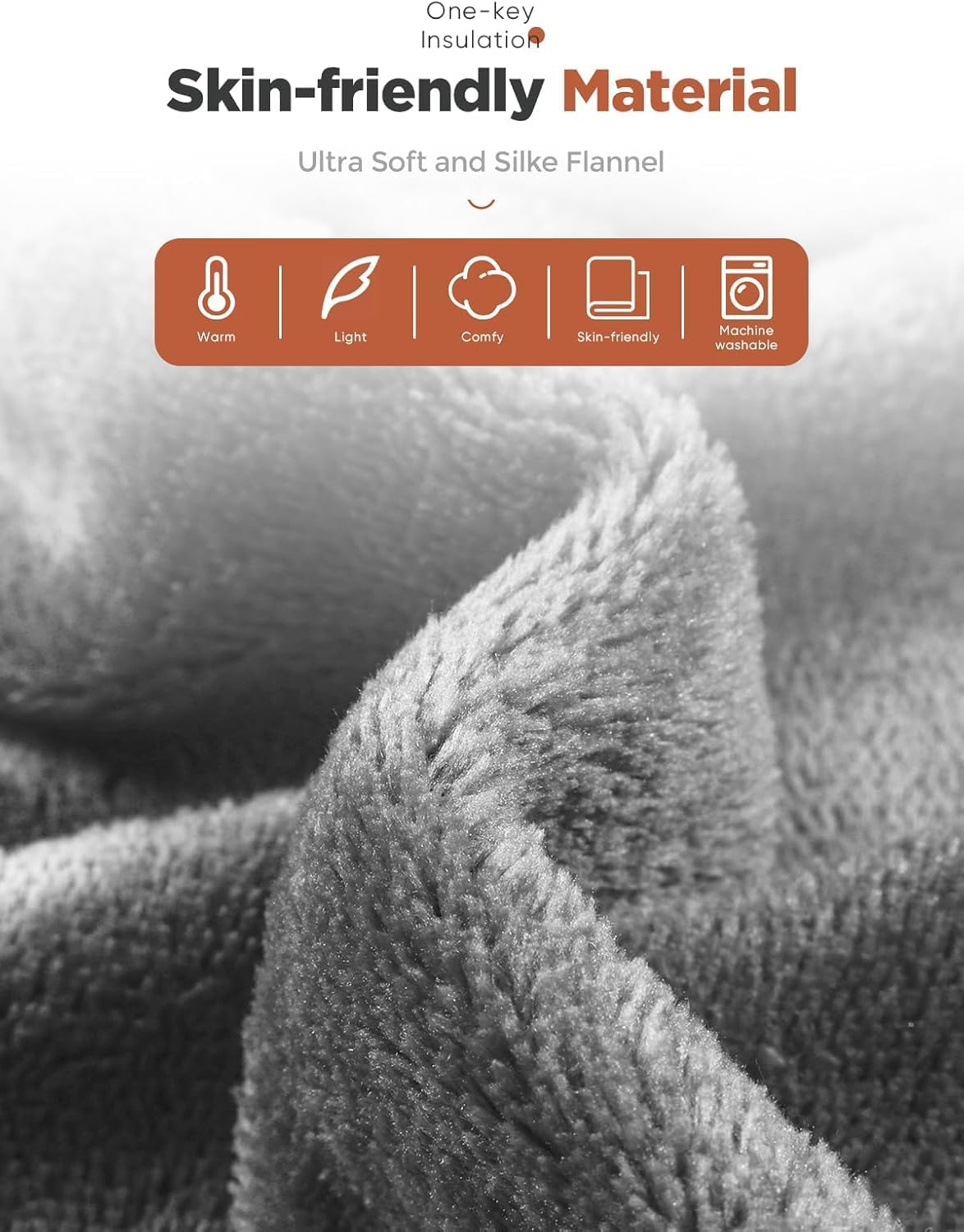 Heated Throw Blanket with 1-9 hrs Timer Auto-Off & 8 Heating Levels, Flannel Electric Blanket Full Body Warmth, ETL Certified & Machine Washable