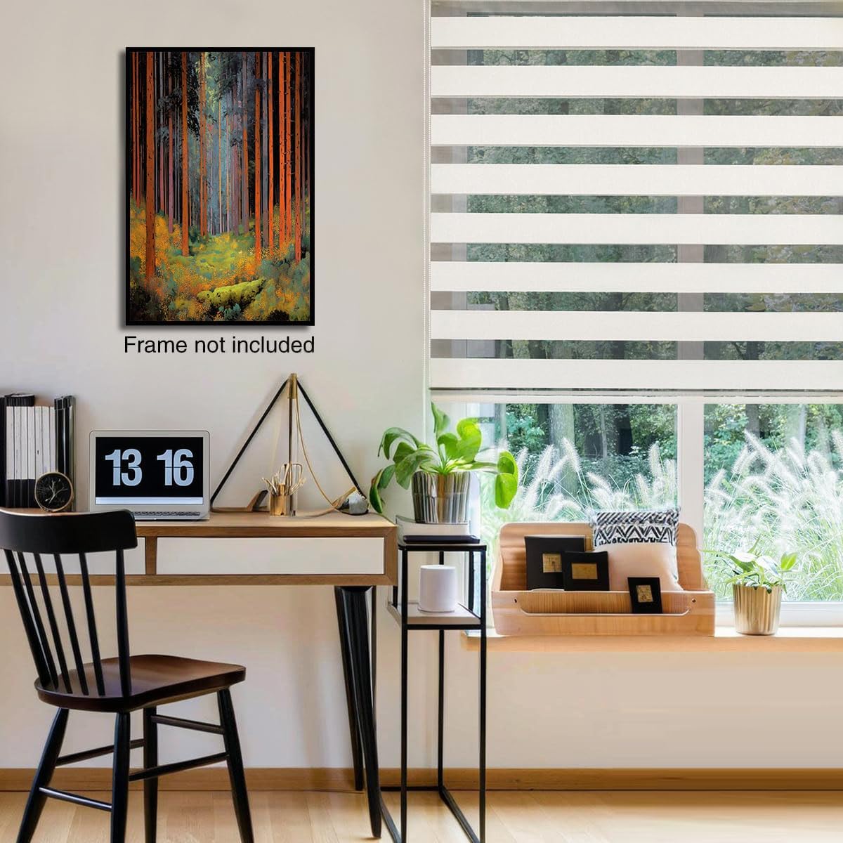 GDJSMIN Abstract Forest Landscape Wall Art, Tall Trees Poster for Reading Room Living Room Decor 12x 16 inch Unframed