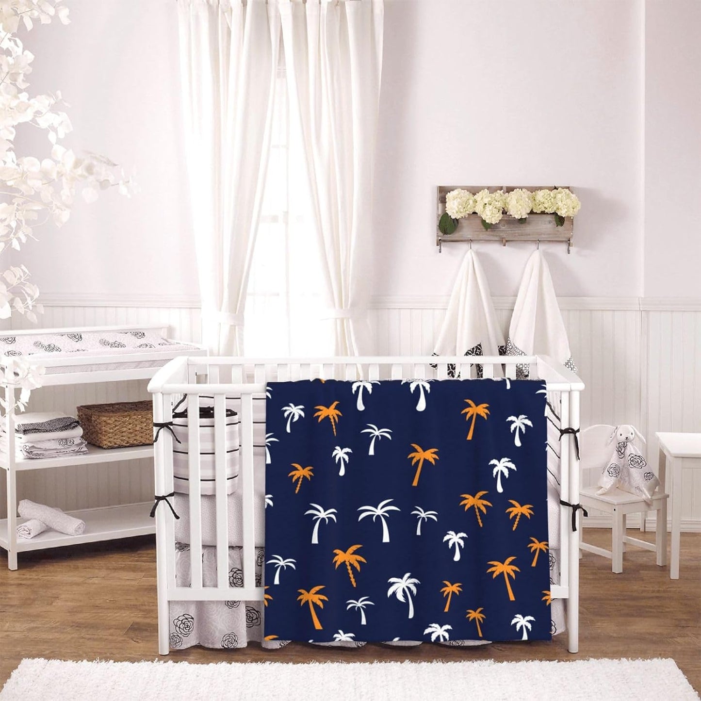 Coconut Palm Tree Throw Blankets All Season Ultra Soft Warm Summer Tropical Theme Fleece Blanket for Home Bed Sofa Couch Chair Outdoor Travel Camping 40x30 Inch