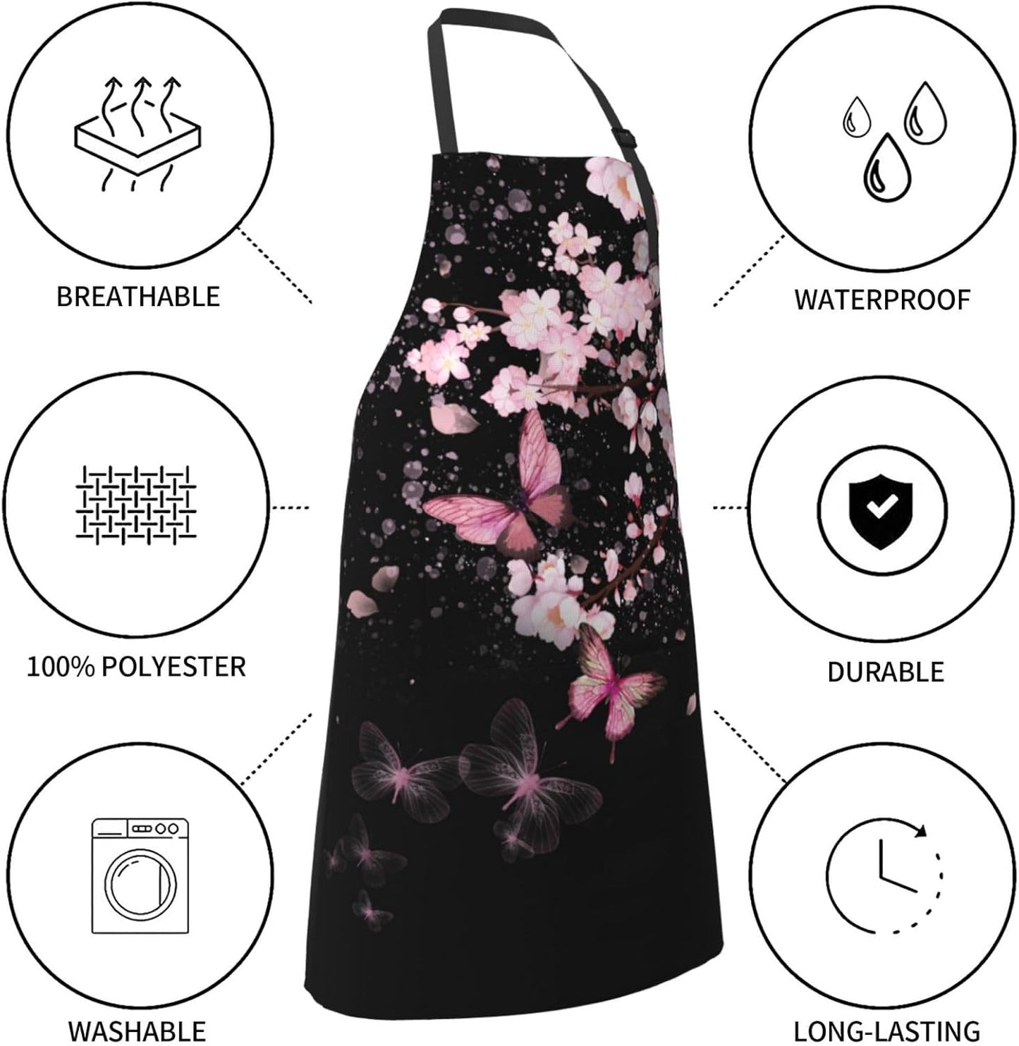 Apron with Pockets Aprons for Women Men Kitchen Chef Apron for Cooking Gardening Server Waitress Painting