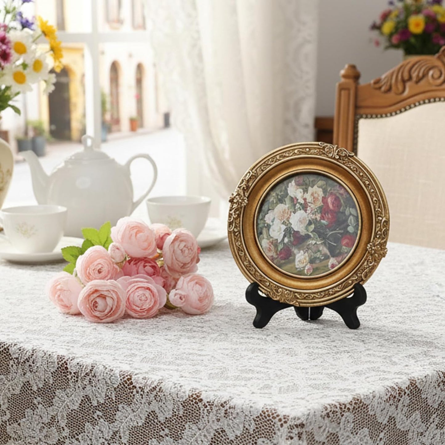 4PCS Plastic Plate Stands, 4 Inch Decorative Picture Holder for Displaying, Black Wood-like Easels for Sign, Cookbook, Now Playing Vinyl Record, Recipe Book