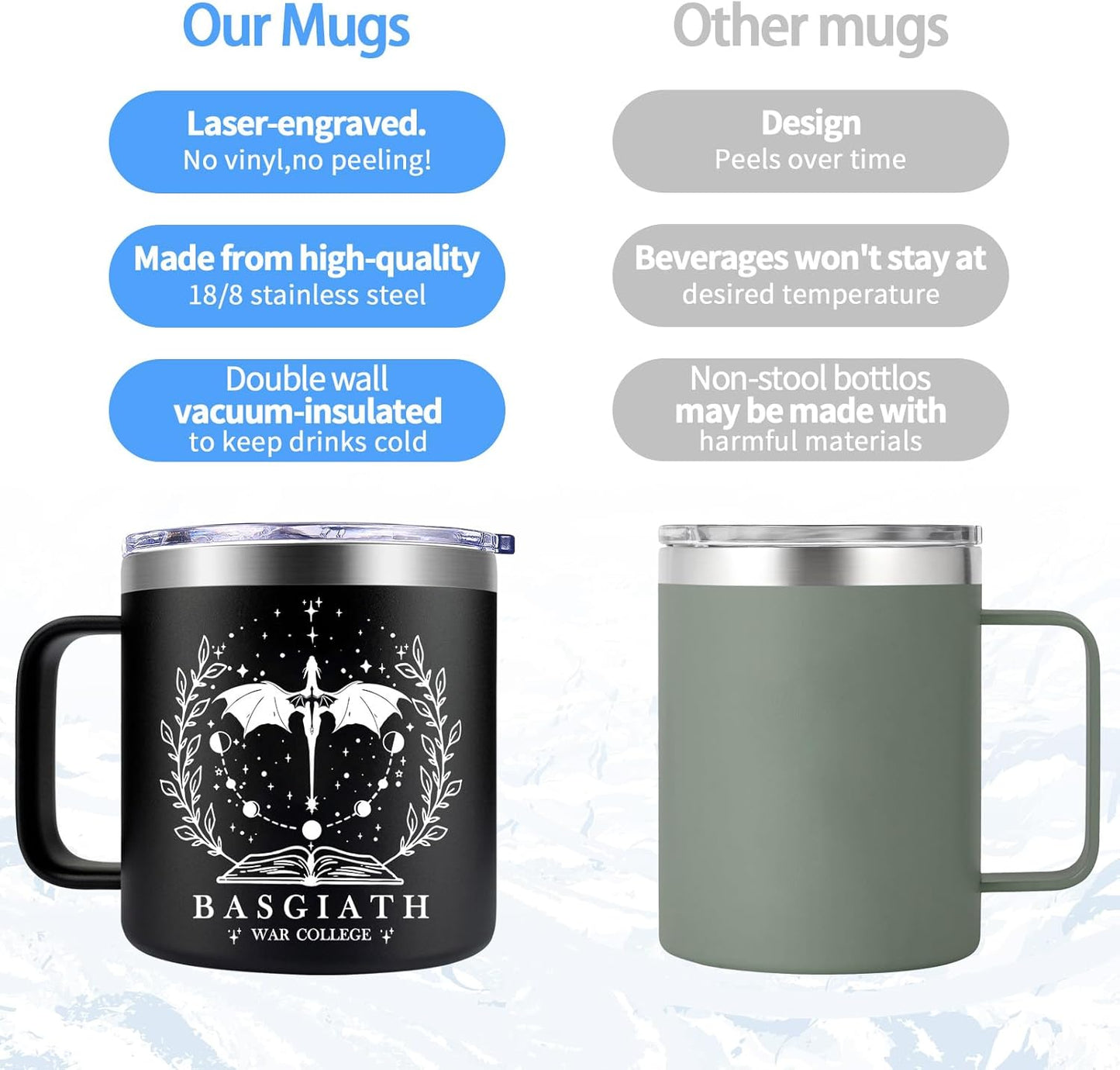 Fufendio Fourth Wing Funny Mug 14oz, Fourth Wing Gift Merch, Inspired Fantasy Book Lover Gifts, 4th Wing Bookish Dragon Merchandise