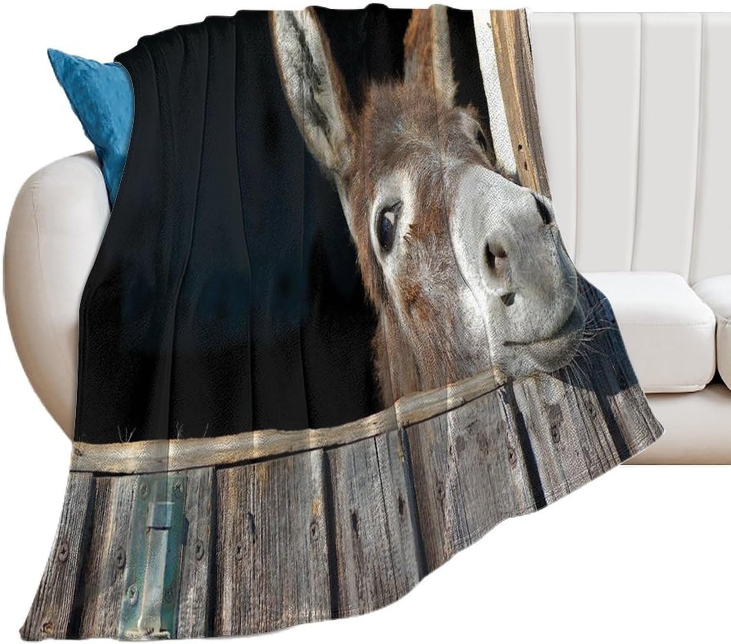 Funny Donkey Throw Blanket for Couch Super Soft Warm Lightweight Throw Blankets Cozy Flannel Bed Blanket Cute Decorative Blankets for All Seasons Home Decor Gift 30"*40"（76 * 100cm）