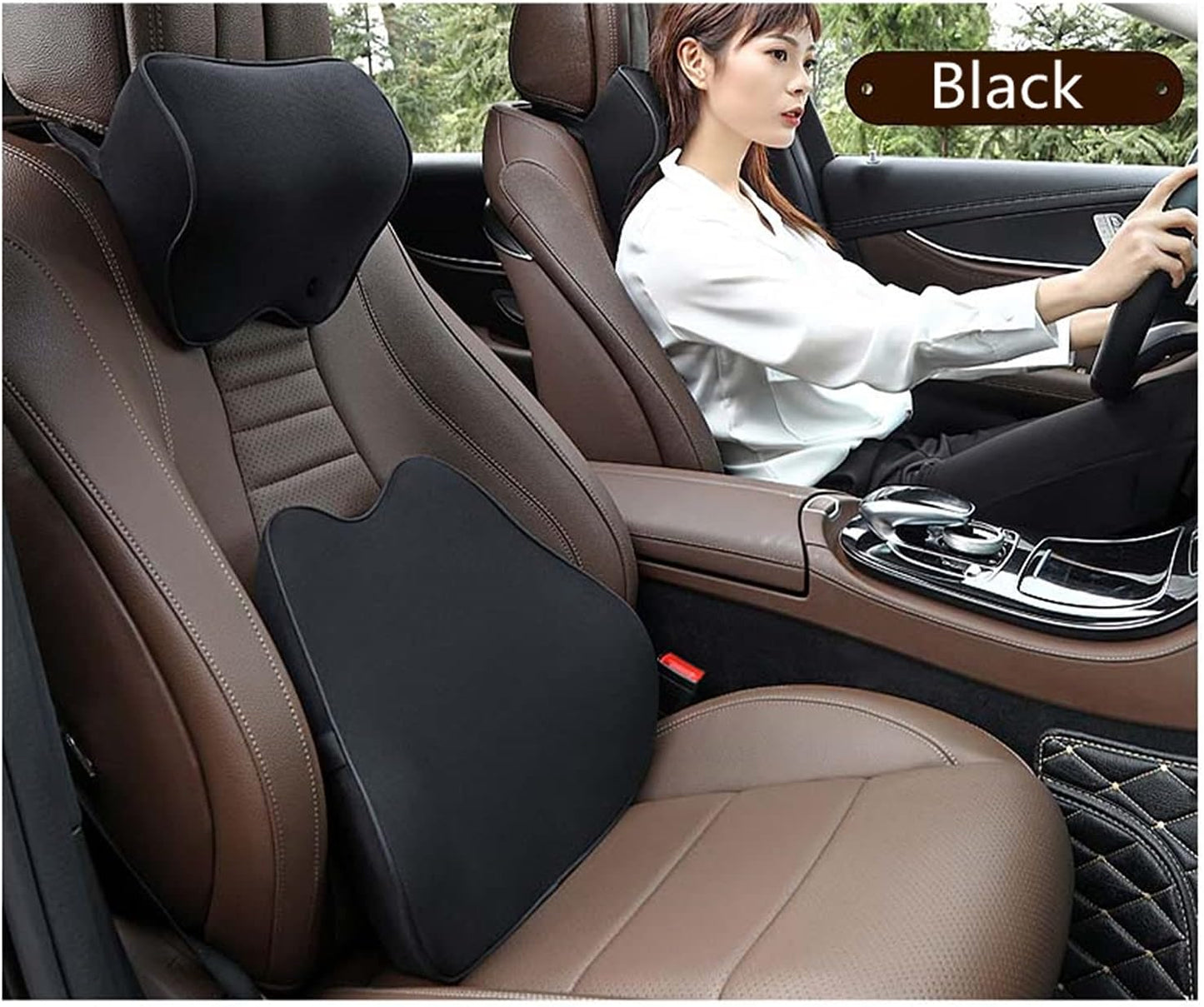 Car Seat Neck Pillow, Headrest Cushion Relieve Neck Pain for & Muscle Tension,100% Memory Foam Neck Support Head Pillow for Ergonomic Design