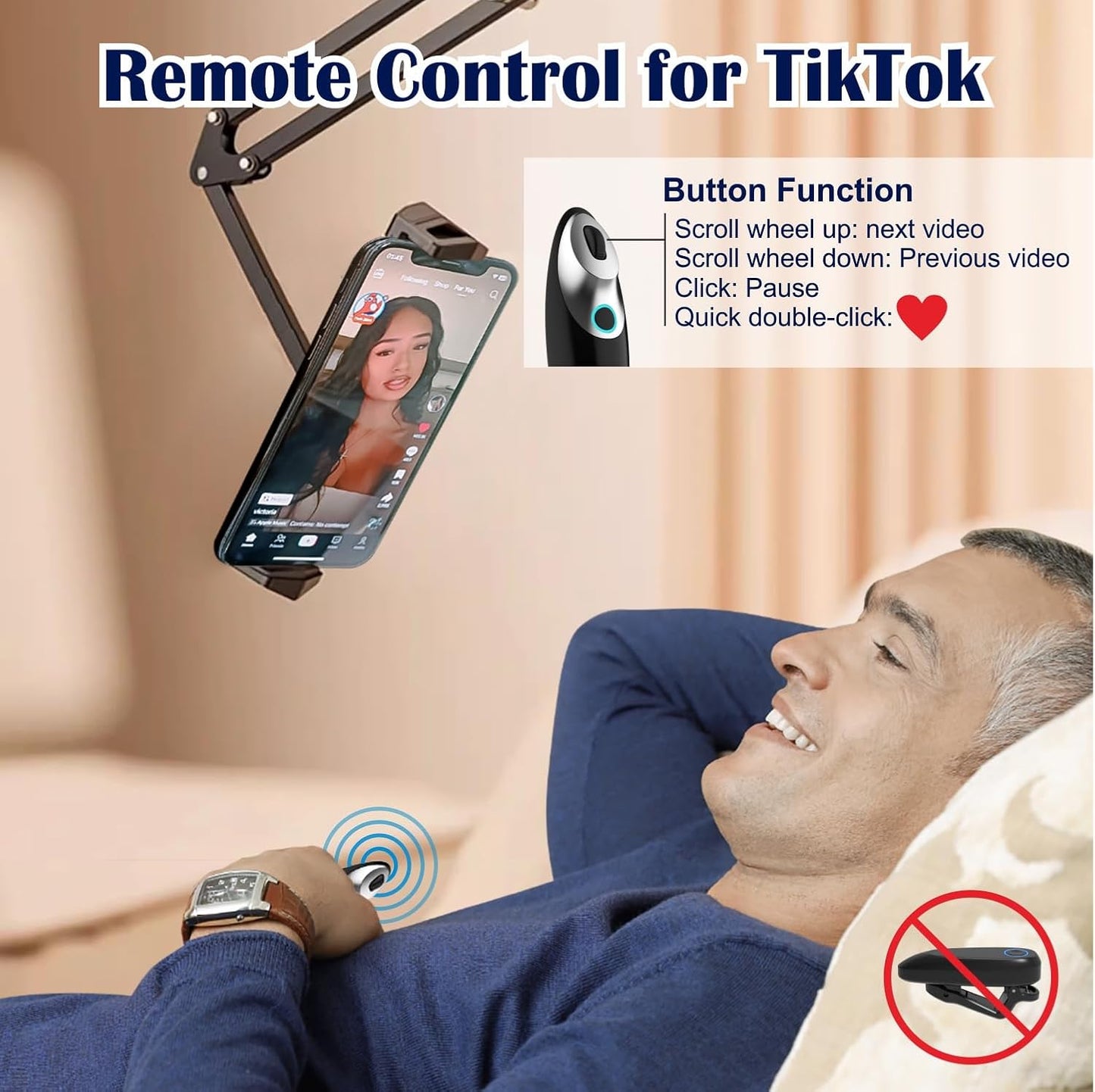 Remote Control Page Turner for Kindle Paperwhite Oasis Kobo eBook Readers,Mute Scroll Wheel Clicker,Remote Scrolling for TikTok,Remote Shutter for Taking Photos and Videos,Supports iPhone,iPad,Android