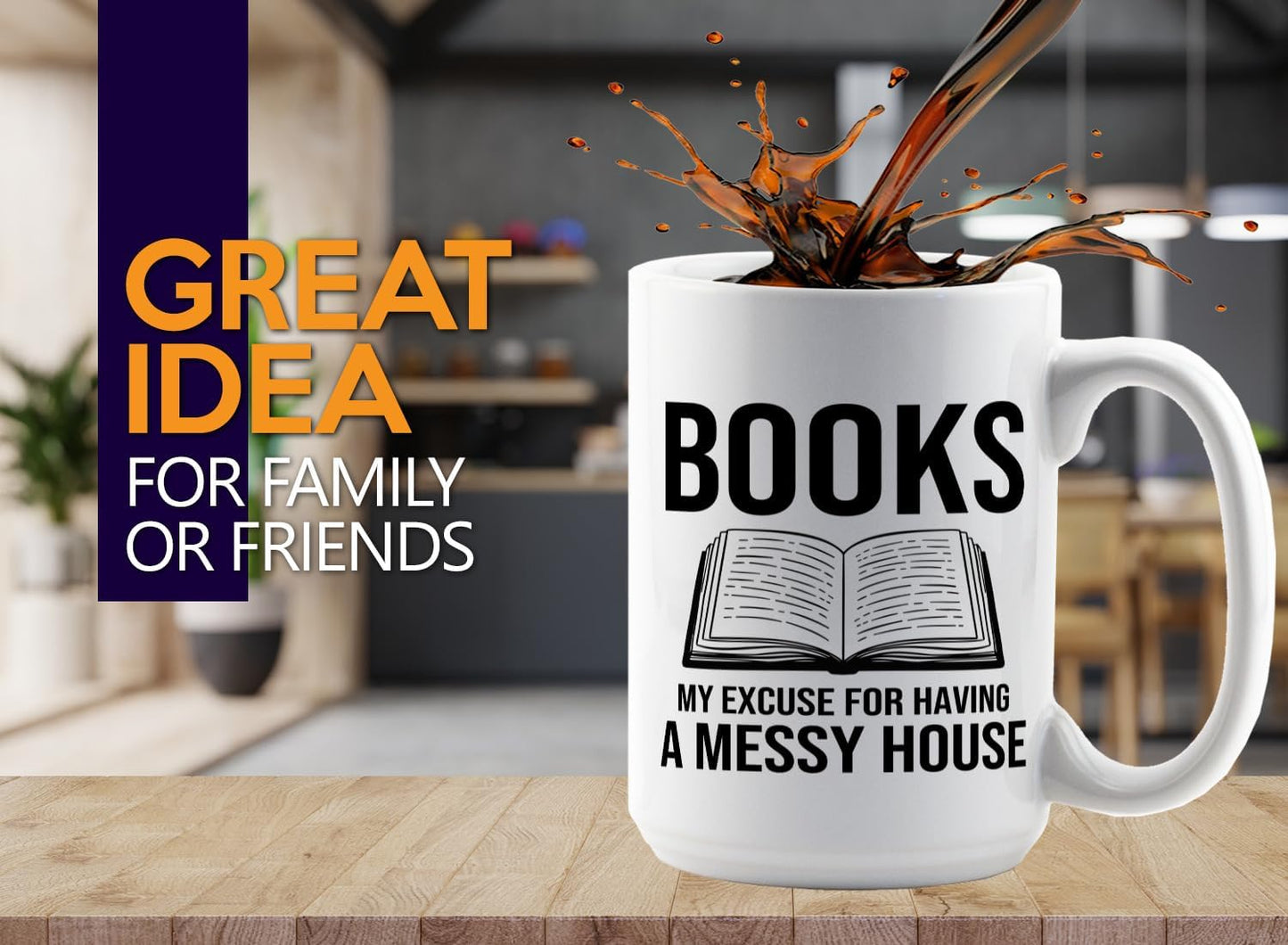 Book Lover Coffee Mug 15oz White -Books My excuse - Bookworm Literature Library Book Lover Reader Booked Editor Intellectual Studious