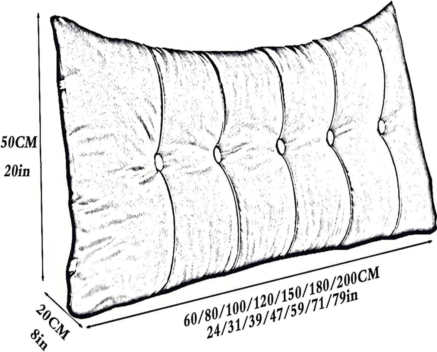 Triangular Headboard Pillow, Upholstered Headboard Cushion Washable Solid Color Bed Rest Positioning Long Support Pillow Bed Rest Pillows(Coffee,100 * 50 * 20cm)