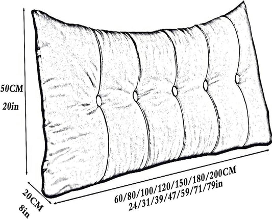 Triangular Headboard Pillow, Upholstered Headboard Cushion Washable Solid Color Bed Rest Positioning Long Support Pillow Bed Rest Pillows(Coffee,100 * 50 * 20cm)