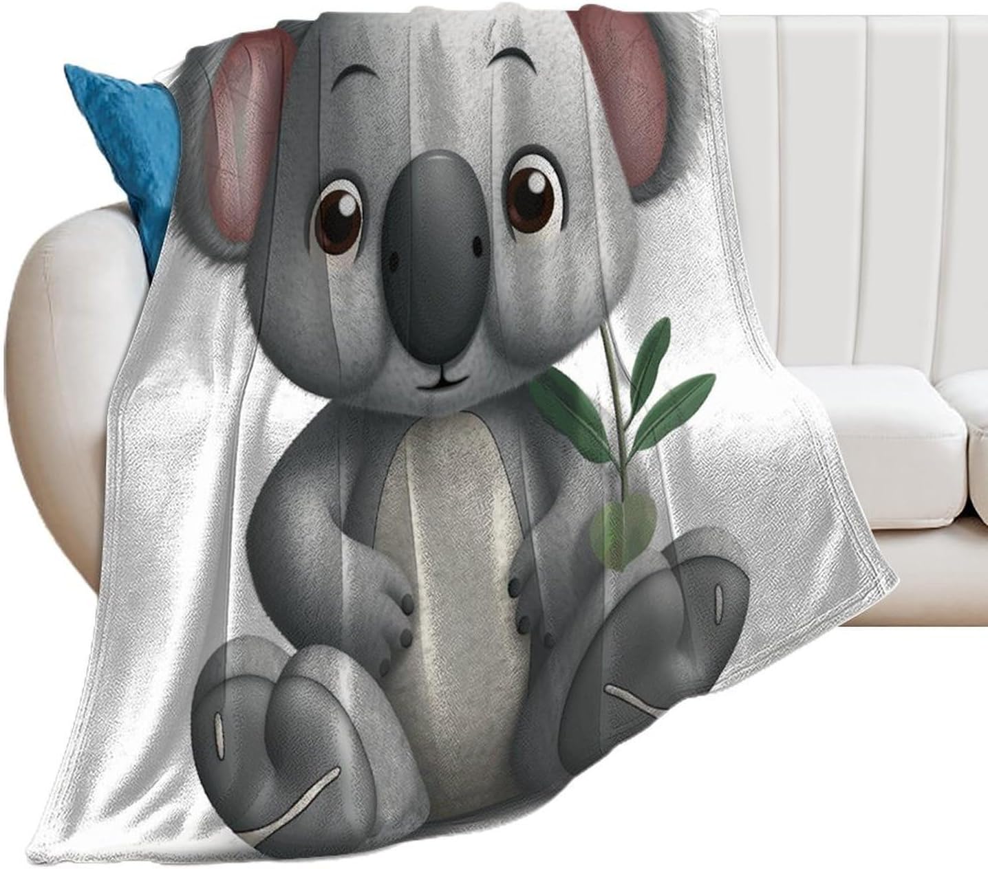 Cartoon Koala Throw Blanket for Couch Super Soft Warm Lightweight Throw Blankets Cozy Flannel Bed Blanket Cute Decorative Blankets for All Seasons Home Decor Gift 60"*80"（150 * 200cm）
