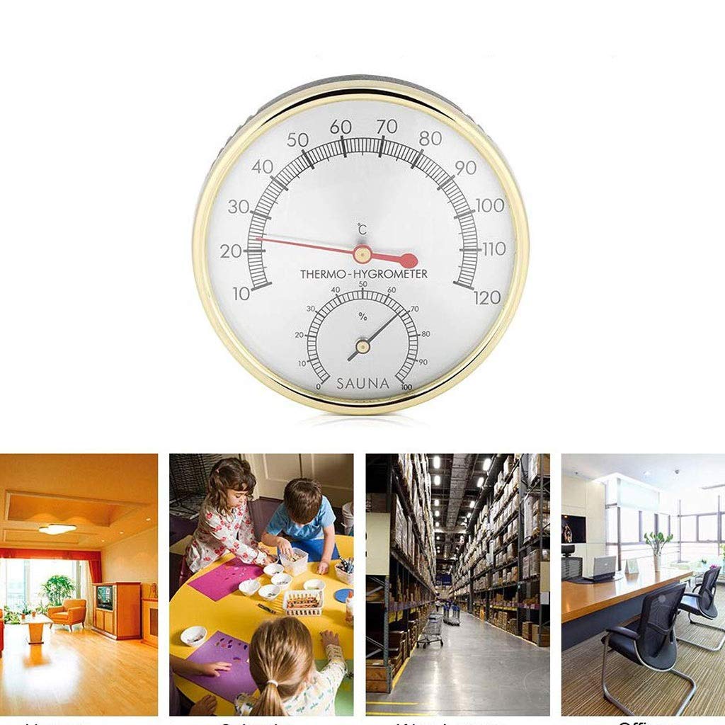 Sauna Hygrothermograph Thermometer Hygrometer Room Accessory for Houses Offices Workshops Schools Markets Warehouses