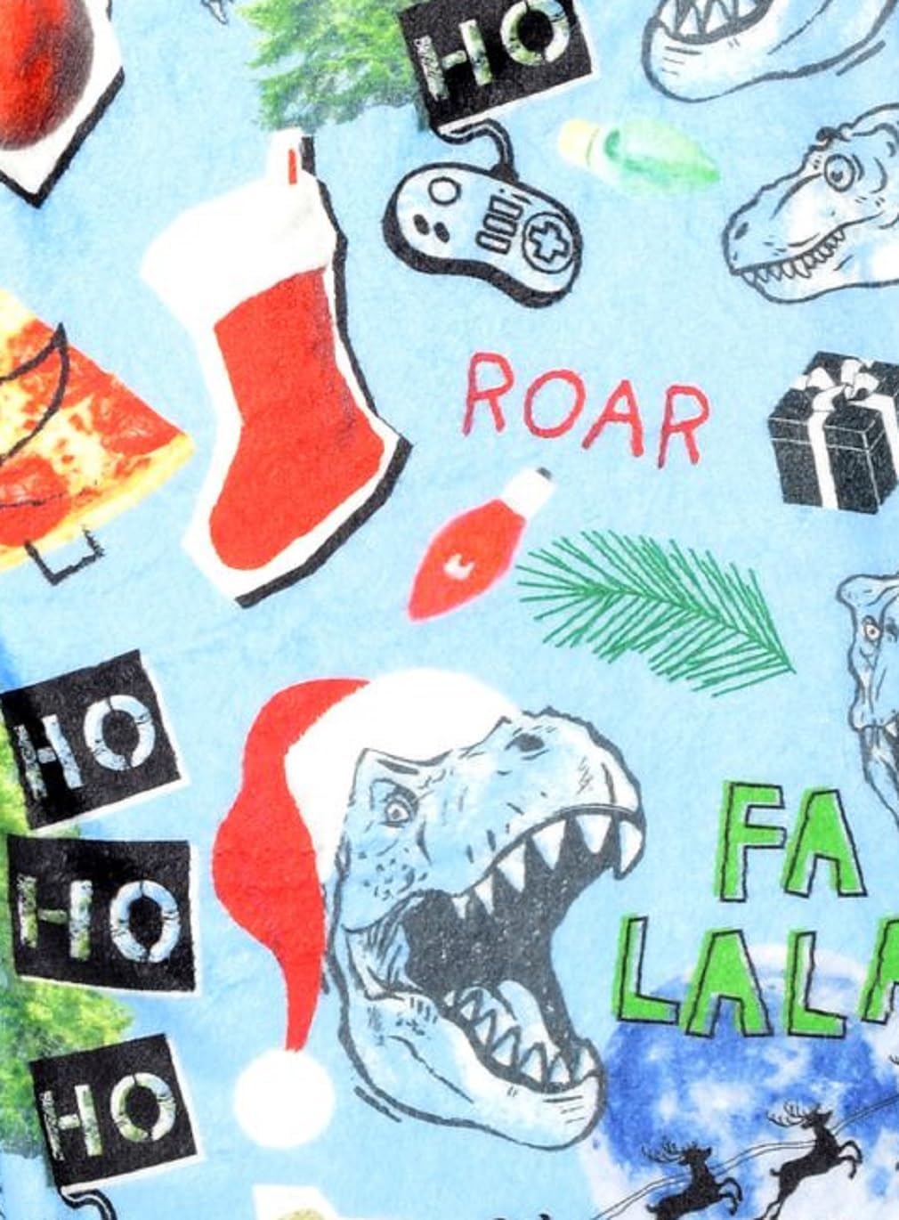 iscream Holiday Fun Silky Soft Plush 56" x 60" Premium Fleece Print Throw Blanket - Merry Rex-Mas