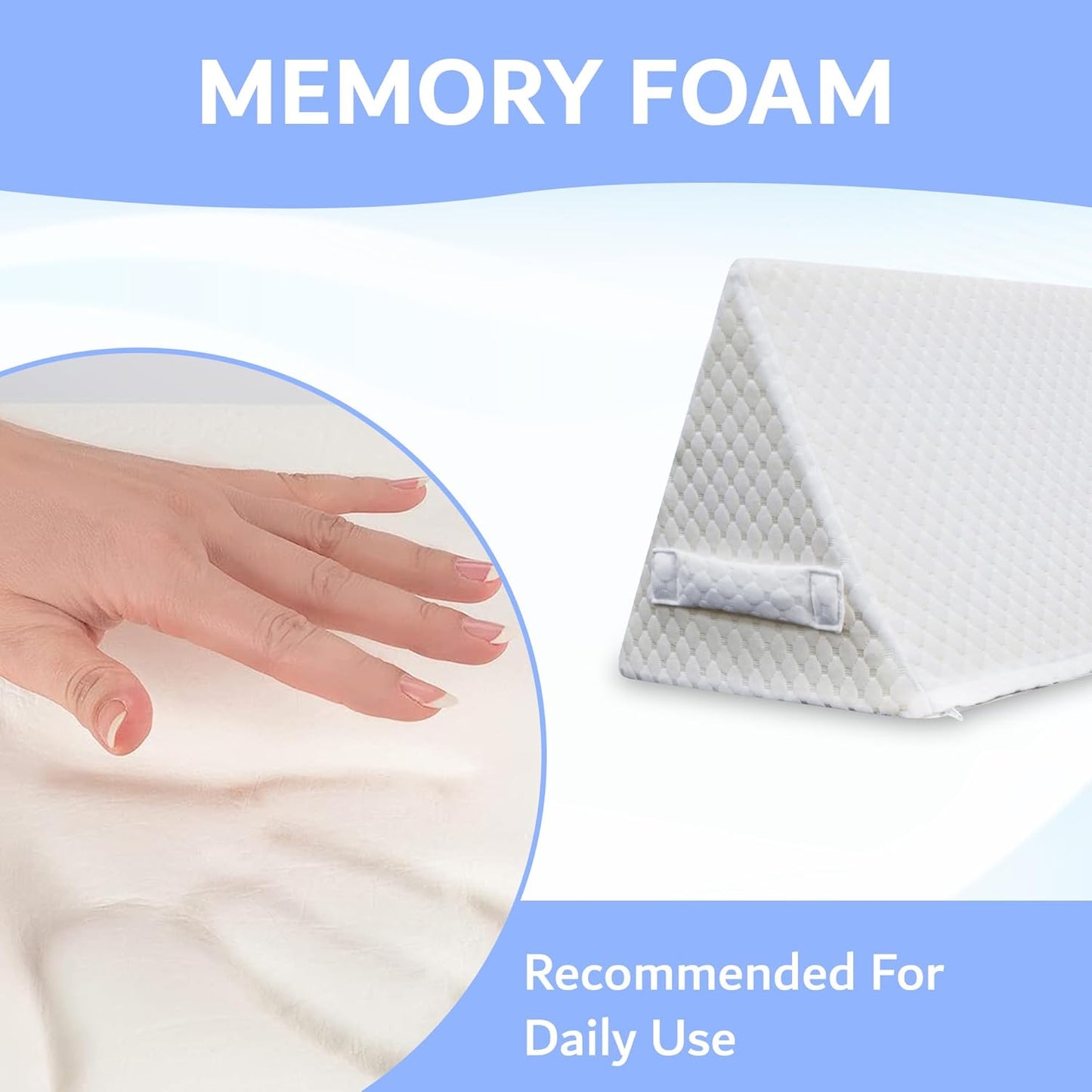 Triangle Foot Pillow - Optimal Restful Sleep Blanket Elevation Wedge Pillow, Comfortable Sleep Leg Pillow, Ankle Support Pillow, Recommended for Back/Knee/Hip Pain