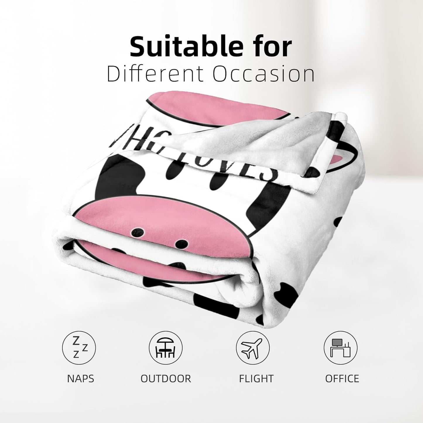 Cow Blanket Gifts for Women Cow Gifts for Cows Lovers Soft Flannel Cows Throw Blanket for Kids Adults 60"x50"