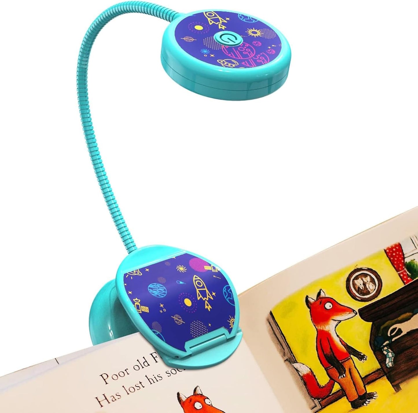 Vekkia Cute Rechargeable Book Light,Eye Caring Reading Light for Kids Clip on, 3 Colors & 3 Brightness, 1.8oz Super Light Weight, Up to 40 Hours Reading. Great Gifts for Kids & Readers (Blue)
