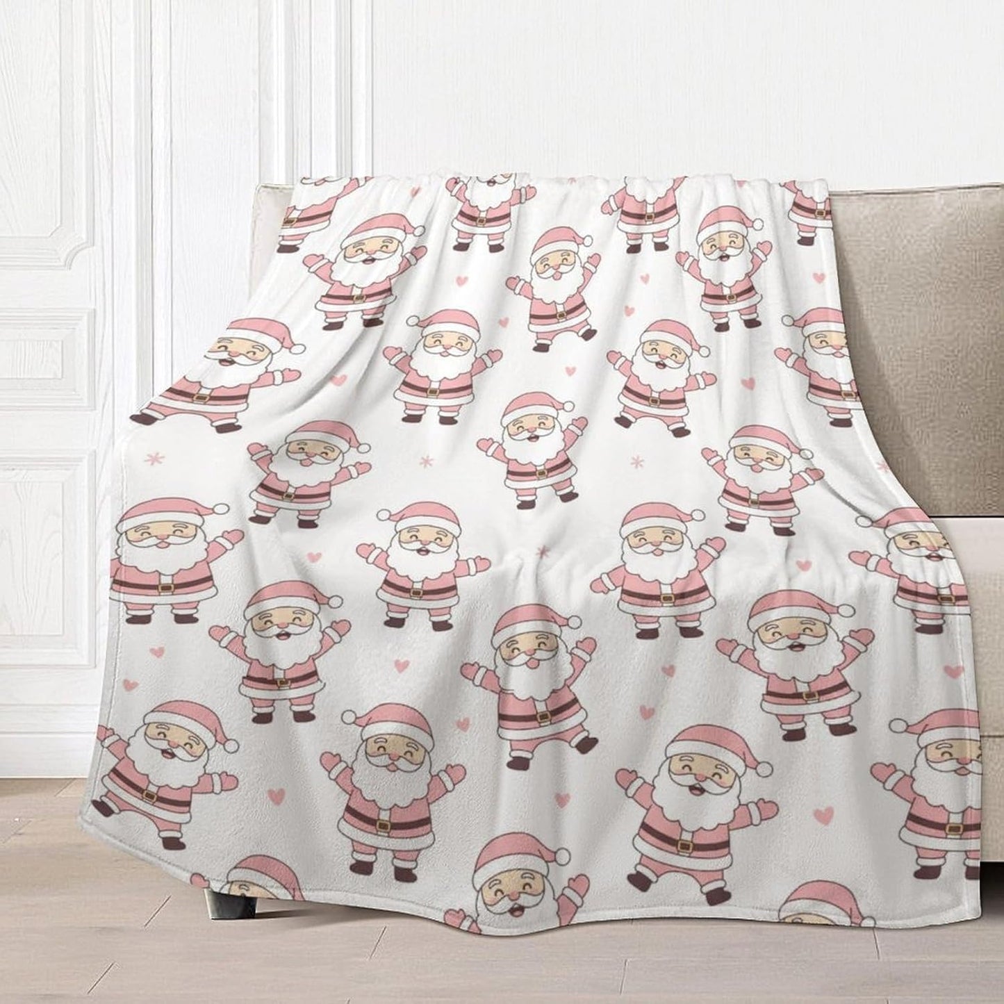 Christmas Ornaments in Pink Throw Blanket Lightweight Flannel Fleece Blankets Warm and Cozy Super Soft Throws 30"x40" for Cat and Dog Pet