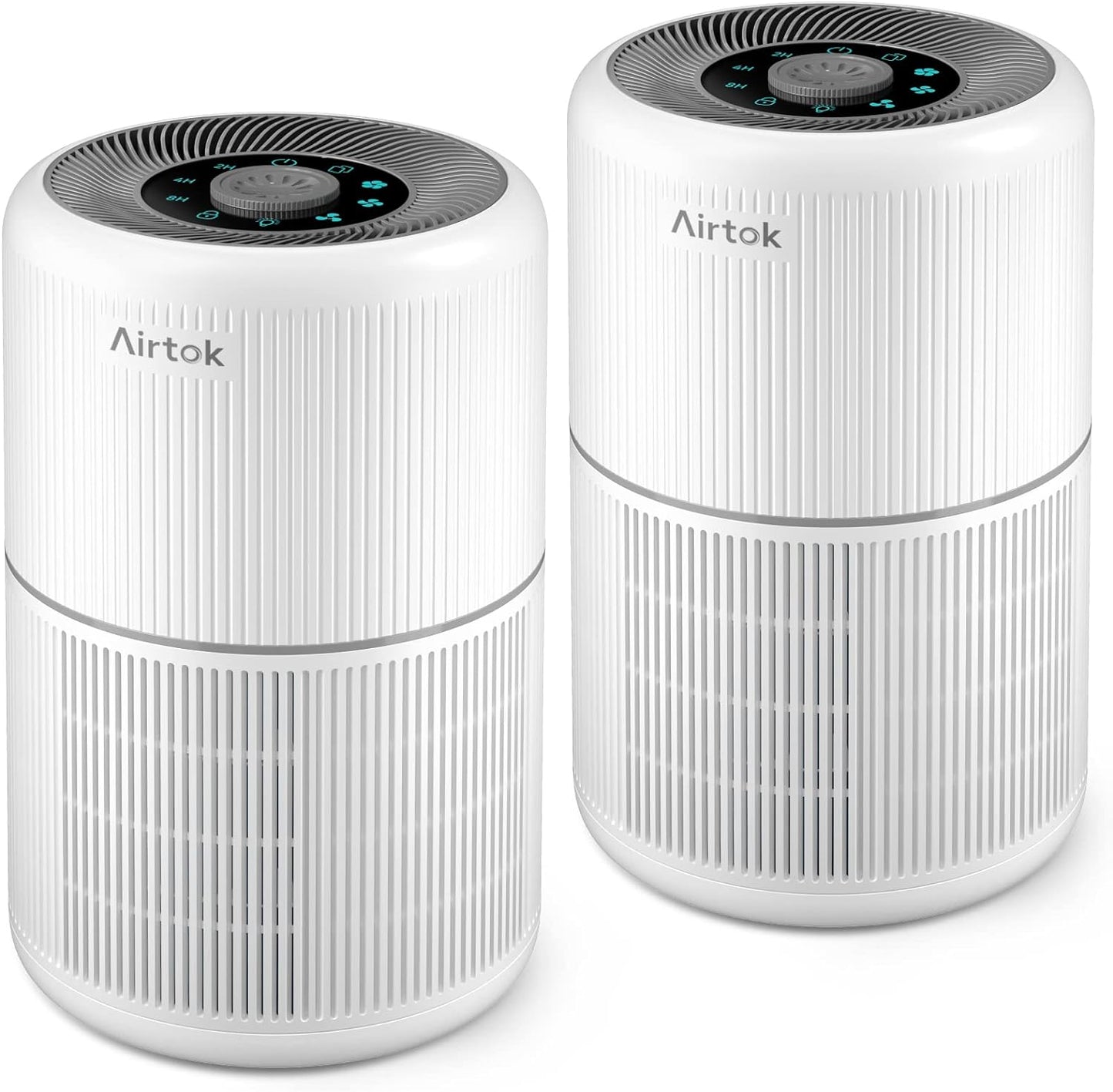 2 Pack Air Purifier for Home Bedroom with H13 True HEPA Filter for Smoke, Smokers, Dust, Odors, Pollen, Pet Dander | Quiet 99.9% Removal to 0.1 Microns | White Available for California