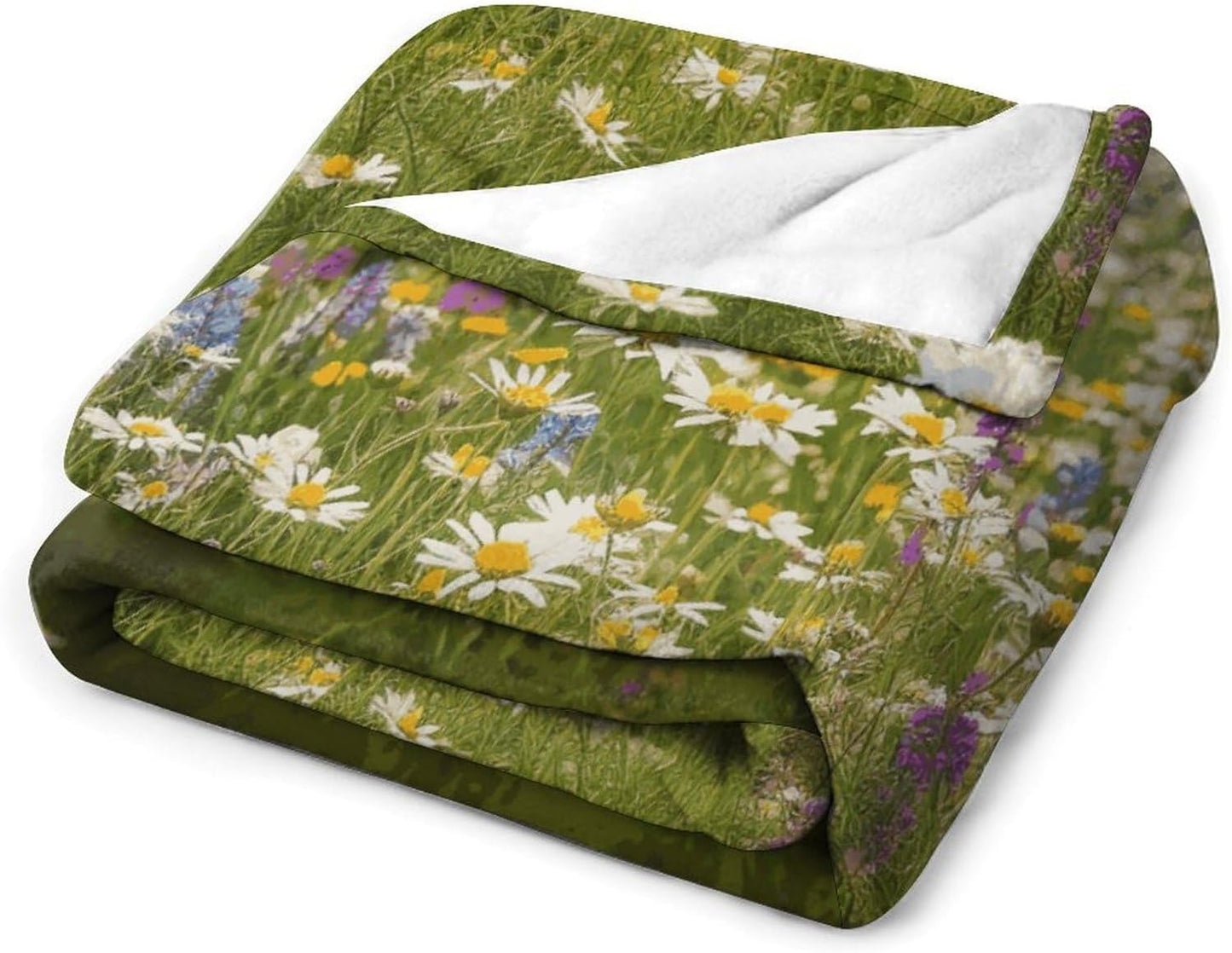 Spring Meadow Flowers Blanket Super Soft Lightweight Throw Blanket Cute Cozy Warm Bed Blanket Decorative Fuzzy Blanket All-Season Home Decor Gift for Sofa Couch Living Room 60"*80"（150 * 200cm）
