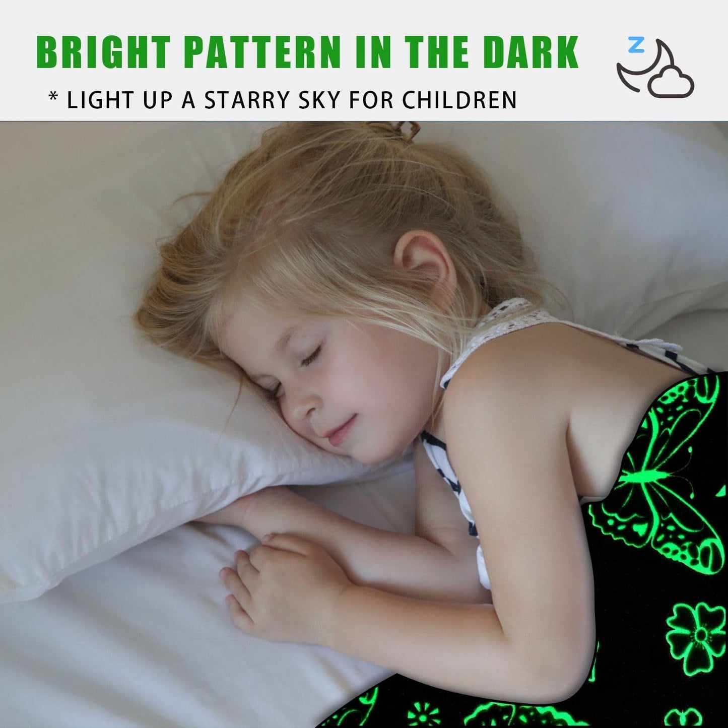 Glow in The Dark Pink Butterfly Blanket for Girls Fuzzy Cozy Warm Soft Fleece Glowing Throw for Couch Bed Sofa Unique Birthday Gifts Blankets for Teens(Butterfly,50X60)