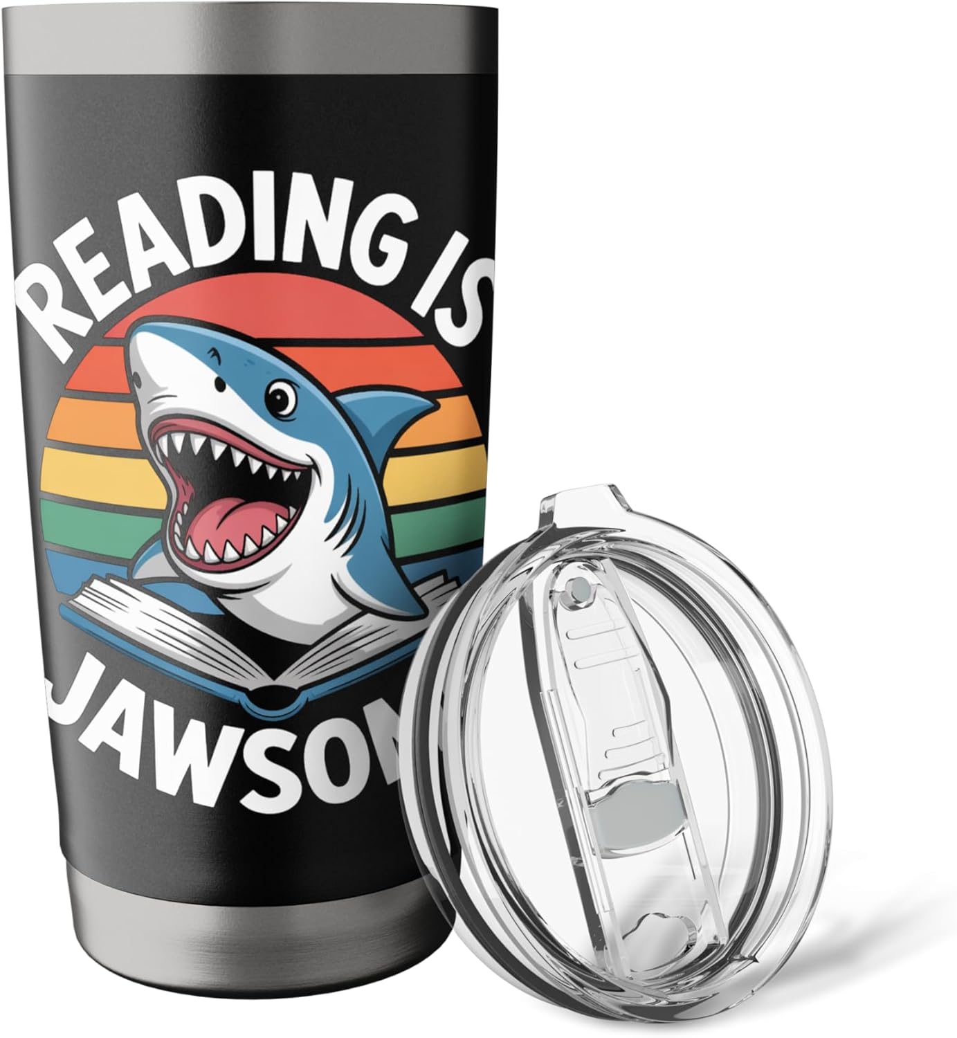 Reading Is Jawsome Shark reading Stainless Steel Insulated Tumbler