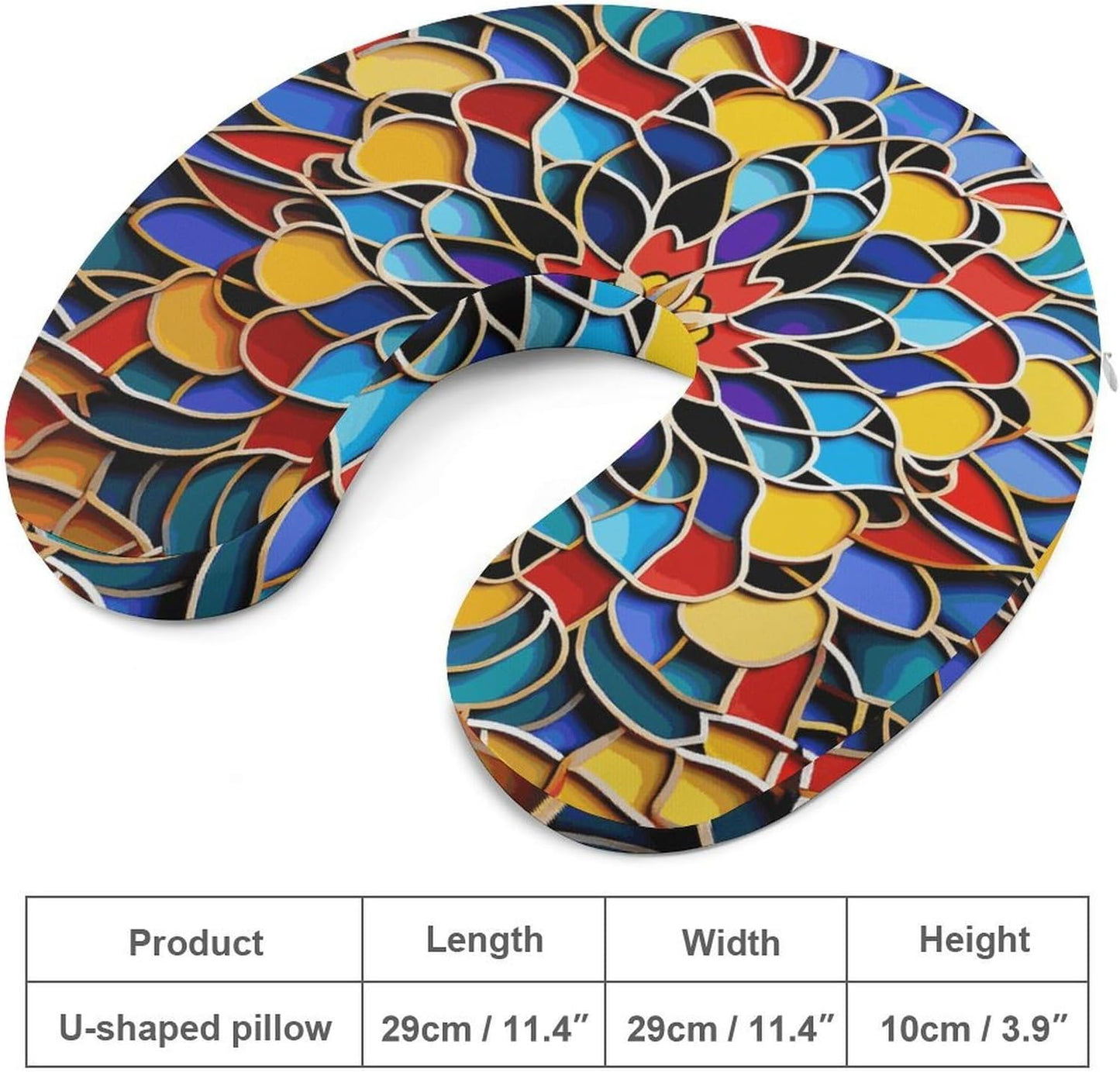 Moroccan Color Neck Pillow Memory Foam U Shaped Pillows Portable Pillows for Shoulder Travel Head Support Pillow with Concealed Zipper for Airplane Car Home Office