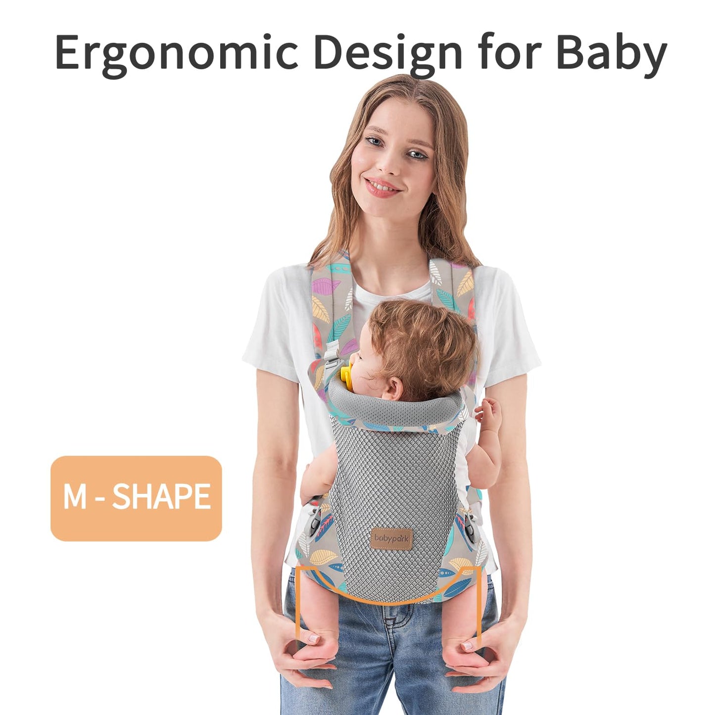 3-in-1 Baby Carrier Newborn to Toddler - Ergonomic(7.5-45lbs),Cozy Baby Carrier，Enhanced Lumbar Support，Easily AdjustableLightweight & Breathable Child Carrier (Leaf)