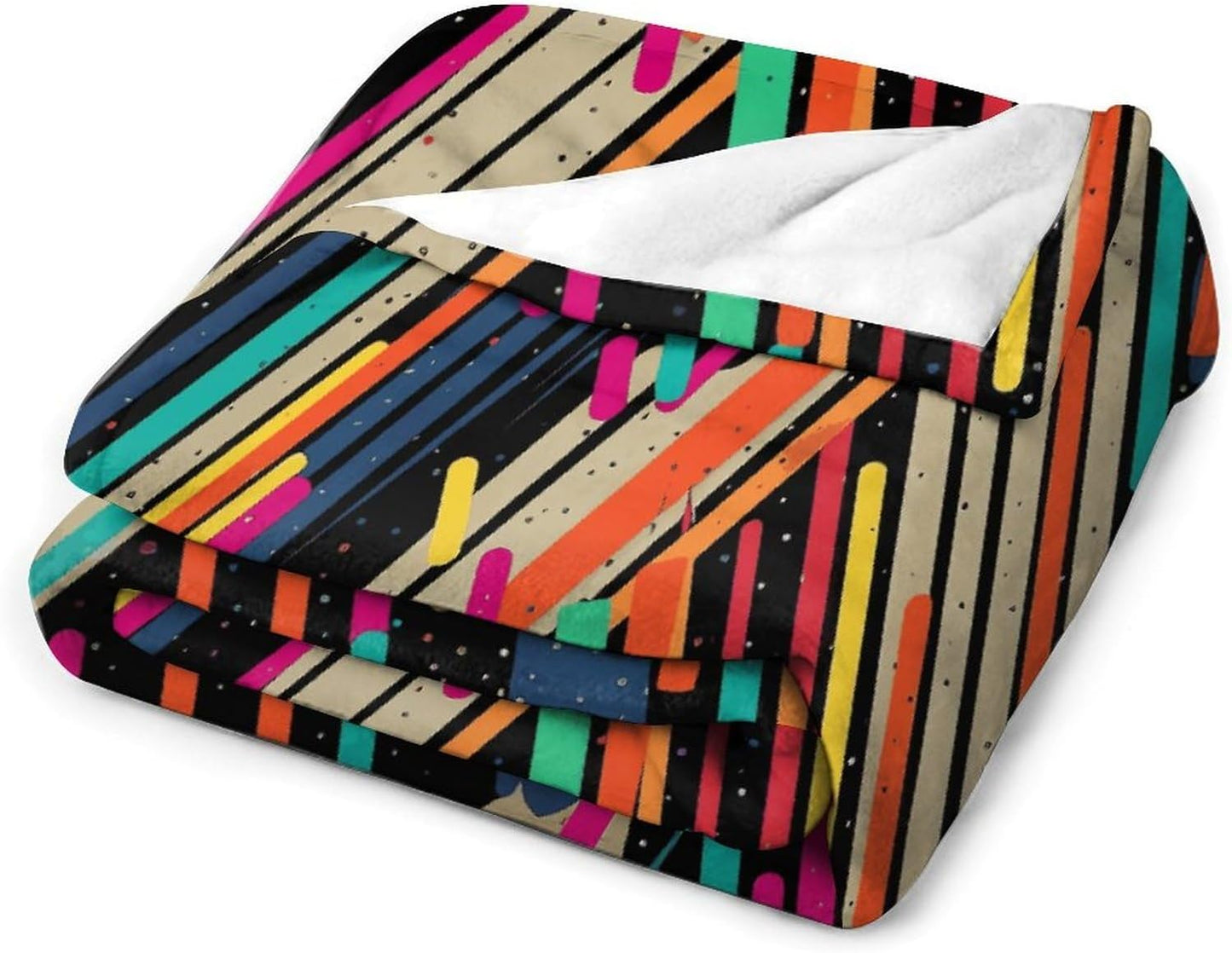 Striped Abstract Colorful Blanket Super Soft Lightweight Throw Blanket Cute Cozy Warm Bed Blanket Decorative Fuzzy Blanket All-Season Home Decor Gift for Sofa Couch Living Room 60"*80"（150 * 200cm）