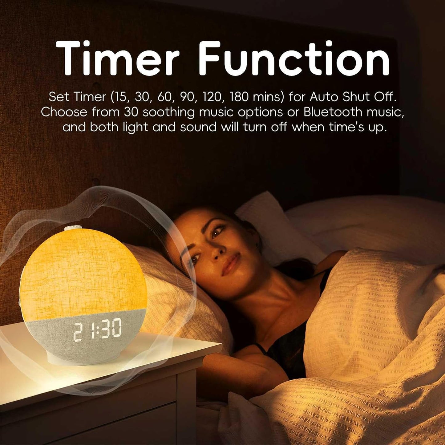 Sunrise Alarm Clock with Sound Machine, Natural Wake Up Light with Night Light, 30 Sleep Sounds, White Noise Machine Alarm Clocks for Bedrooms, Heavy Sleepers