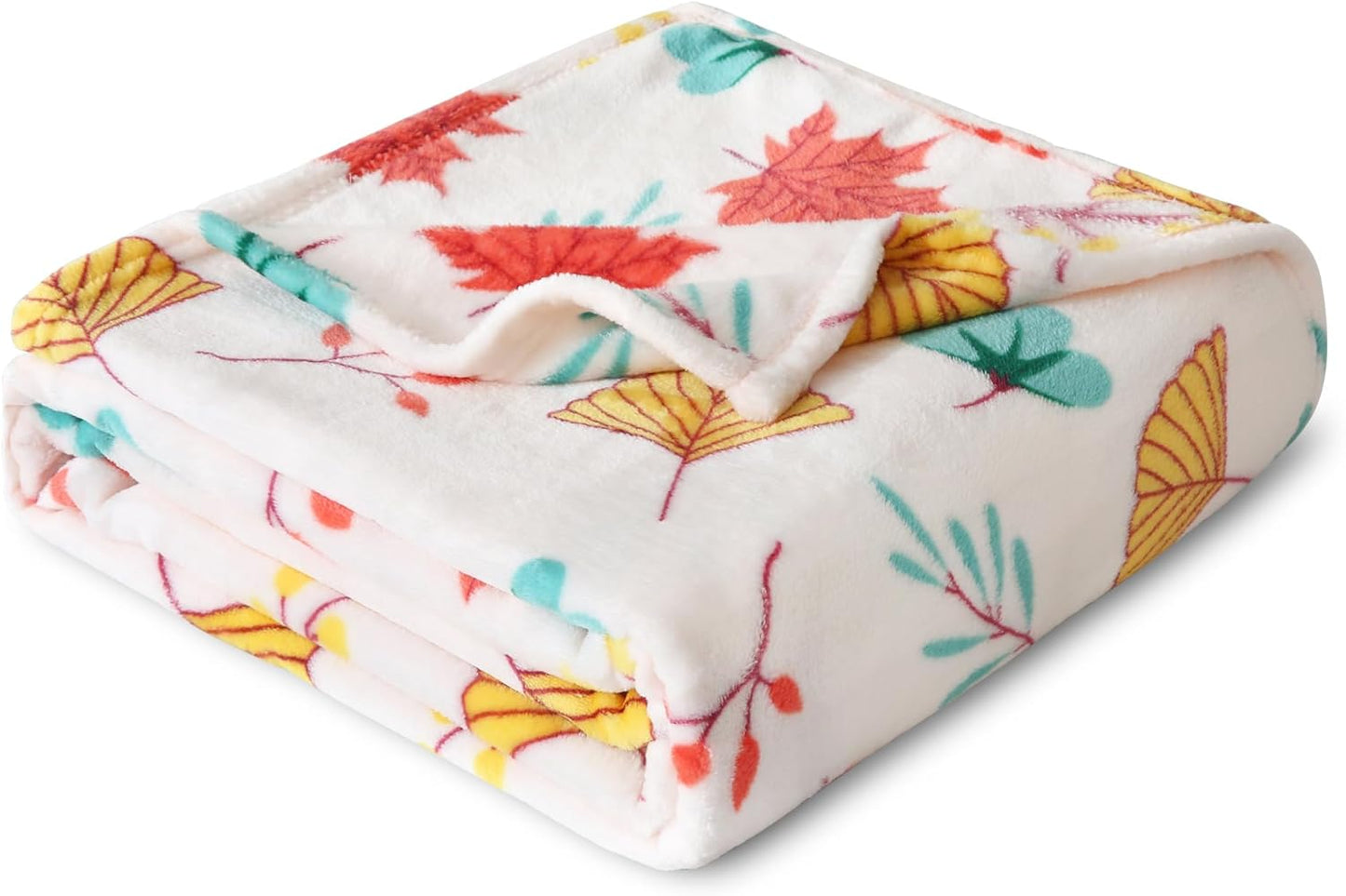 Softan Fleece Blanket - Autumn Leaves Throw Blanket - Fuzzy Lightweight Super Soft Microfiber Flannel Blankets for Couch, Bed, Sofa - Ultra Luxurious Warm and Cozy for All Seasons (60"×80")