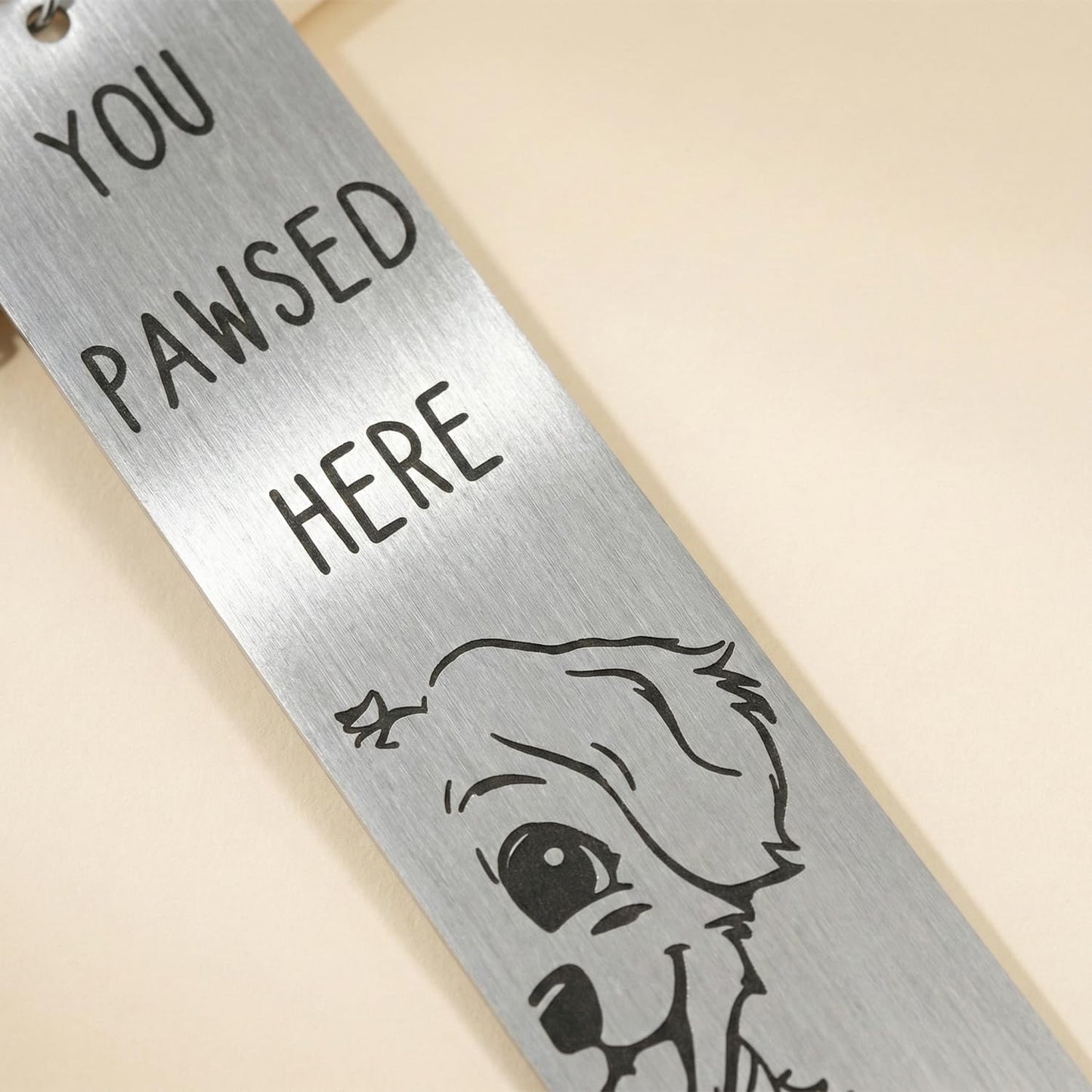 Dog Bookmark, Stainless Steel Metal Bookmark with Paw Charm, Engraved “You PAWSED HERE”, Cute Puppy Book Marker Gift for Dog Lovers & Dog Moms