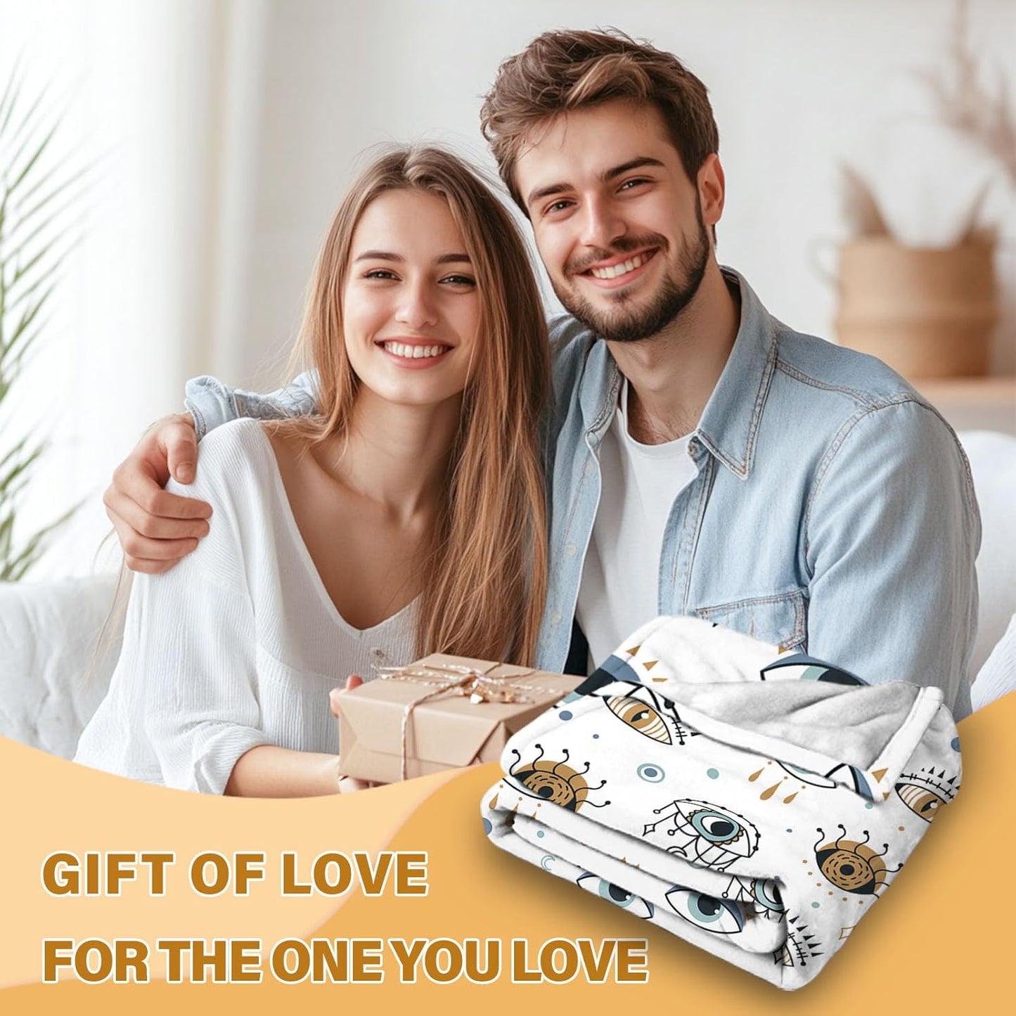 Soft Eye Gifts for Women, Eye Blanket for Men, Eye Blanket for Sofa Couch Bed, Cozy Birthday Gifts for Him, Warm Decorative Blankets for Travel, Gift for Christmas Thanksgiving 40x50