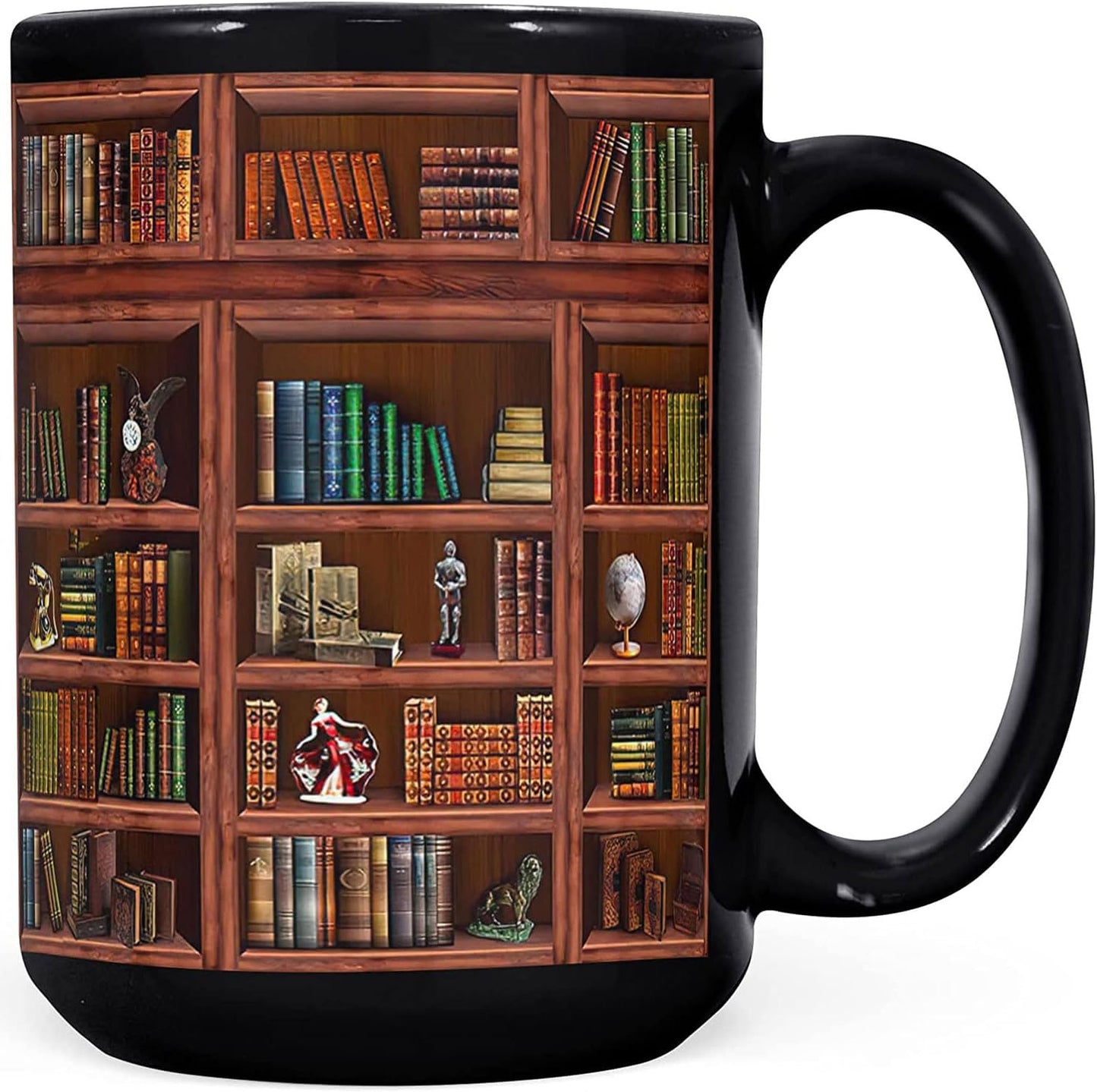 2IMT Books Mug Librarian Gifts for Book Lovers Women - Library Coffee Mug Book Club Gifts for Women - Reading Bookish Items Bookworm Librarian Lovers for Readers Writer Black 15oz