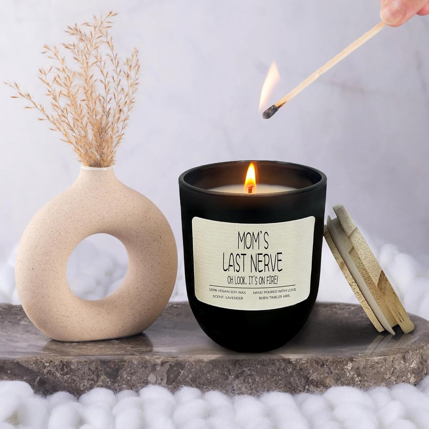 Mom's Last Nerve Candle Scented Soy Candles Set - Funny Mothers Day & Birthday Gifts