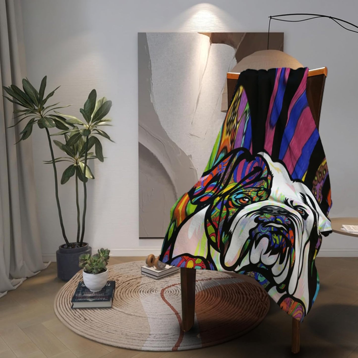 Bulldog Throw Blanket Dog Printed Pattern Blanket Suitable for Men Women Boy Girl Cute Bedroom Decoration Pet Blankets Sofa Air Conditioning Blanket (60''X50'', Bulldog)