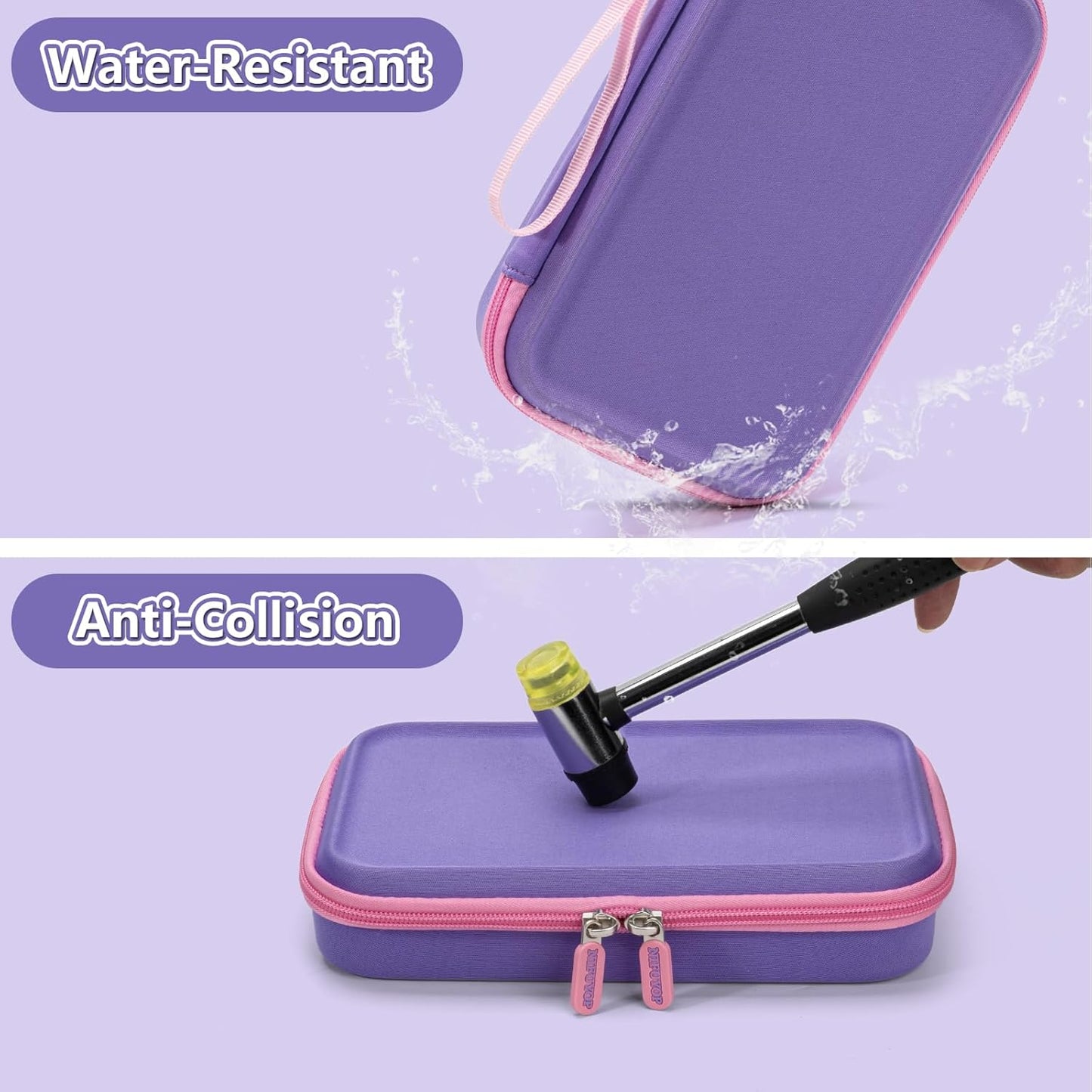 Case for Glocusent Vekkia LITOM LEDGLE TAKKUI TSINGREE Reading Light, Neck Book Light Carrying Box for Reading in Bed, LED Book Light Storage with Pocket for USB Cable (Case Only)- Purple