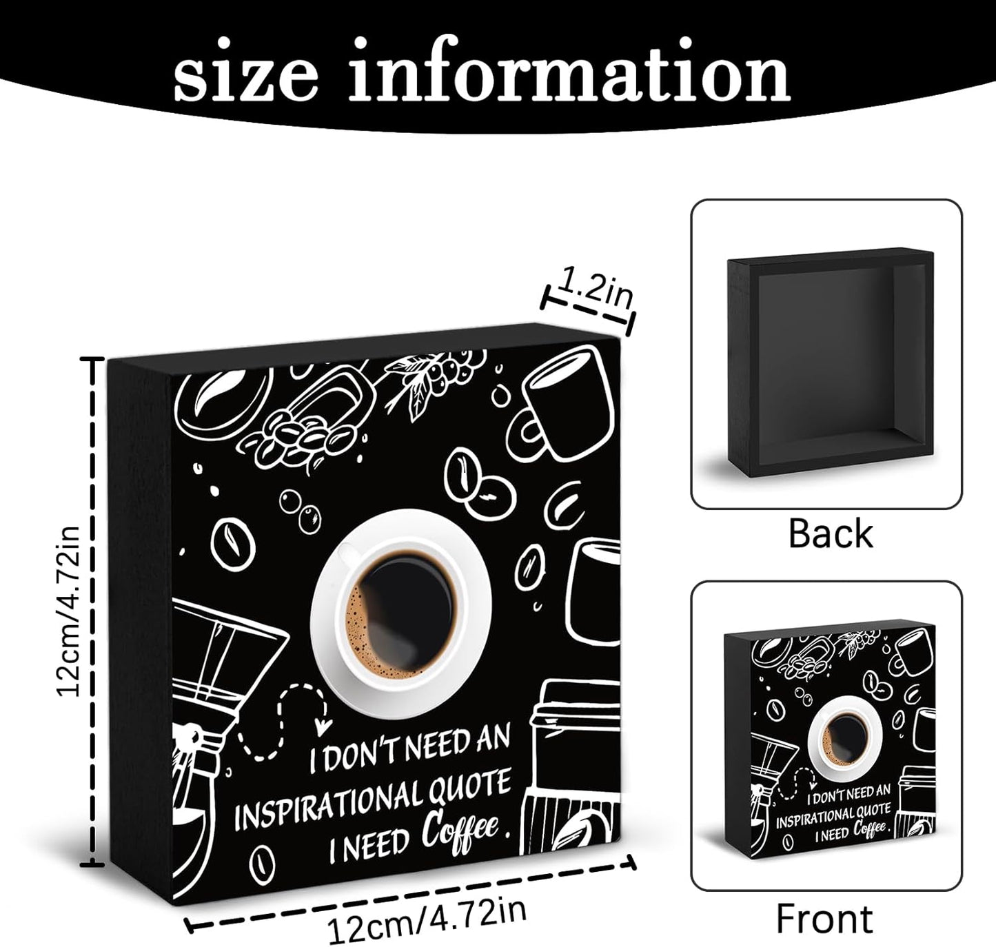 Funny Coffee Bar Accessories Sign Decor For Home Office Coffee Signs For Station Office Decoration Happy Hour Decorative Wooden Box Kitchen Decor