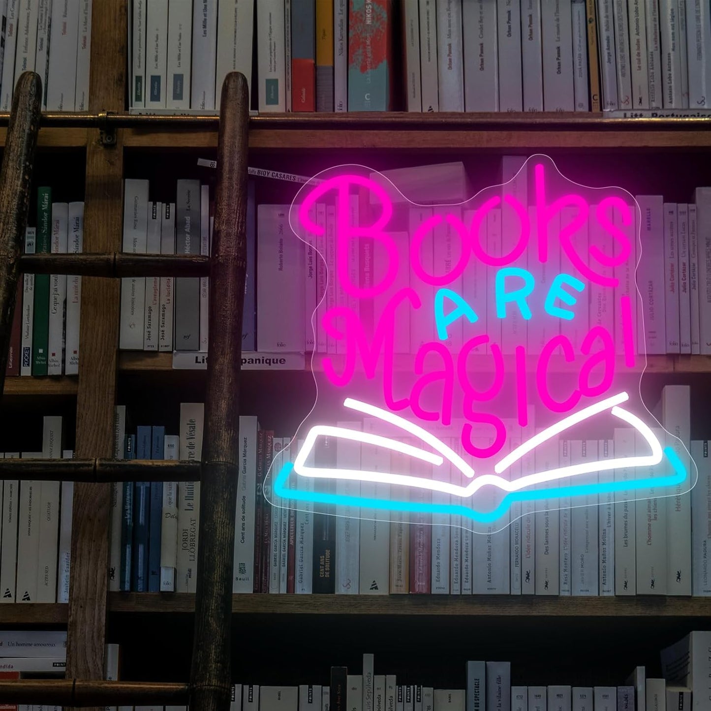 Books are Magical Neon Sign, Neon Signs for Wall Decor, Dimmable Led Signs for Bedroom, Light Up Signs for Classroom Reading Room Book Party Library Decoration Bookish Decor Gifts