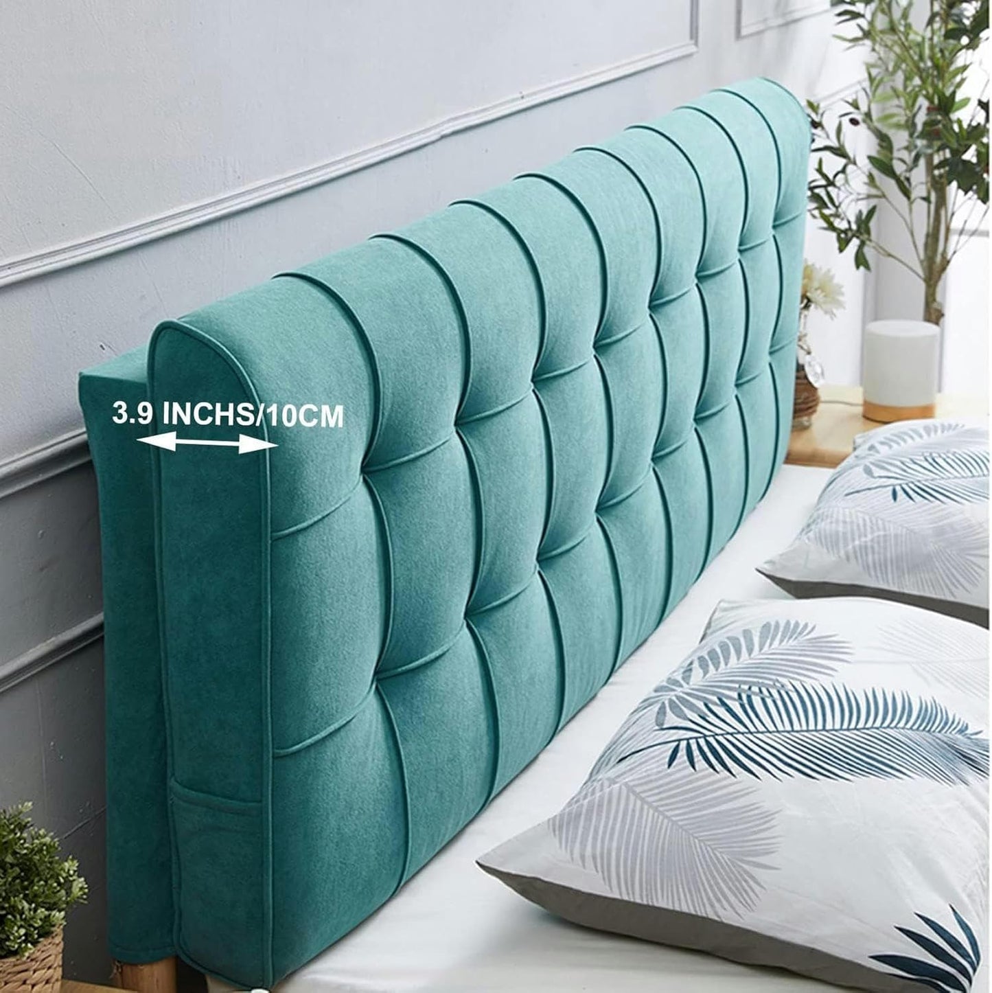 AMNOOL Upholstered Headboard Cushion,Solid Color Bed Backboard Wall Pillow Velvet Headboard Backrest Support Cushion Oversized Removable Headboard Slipcover
