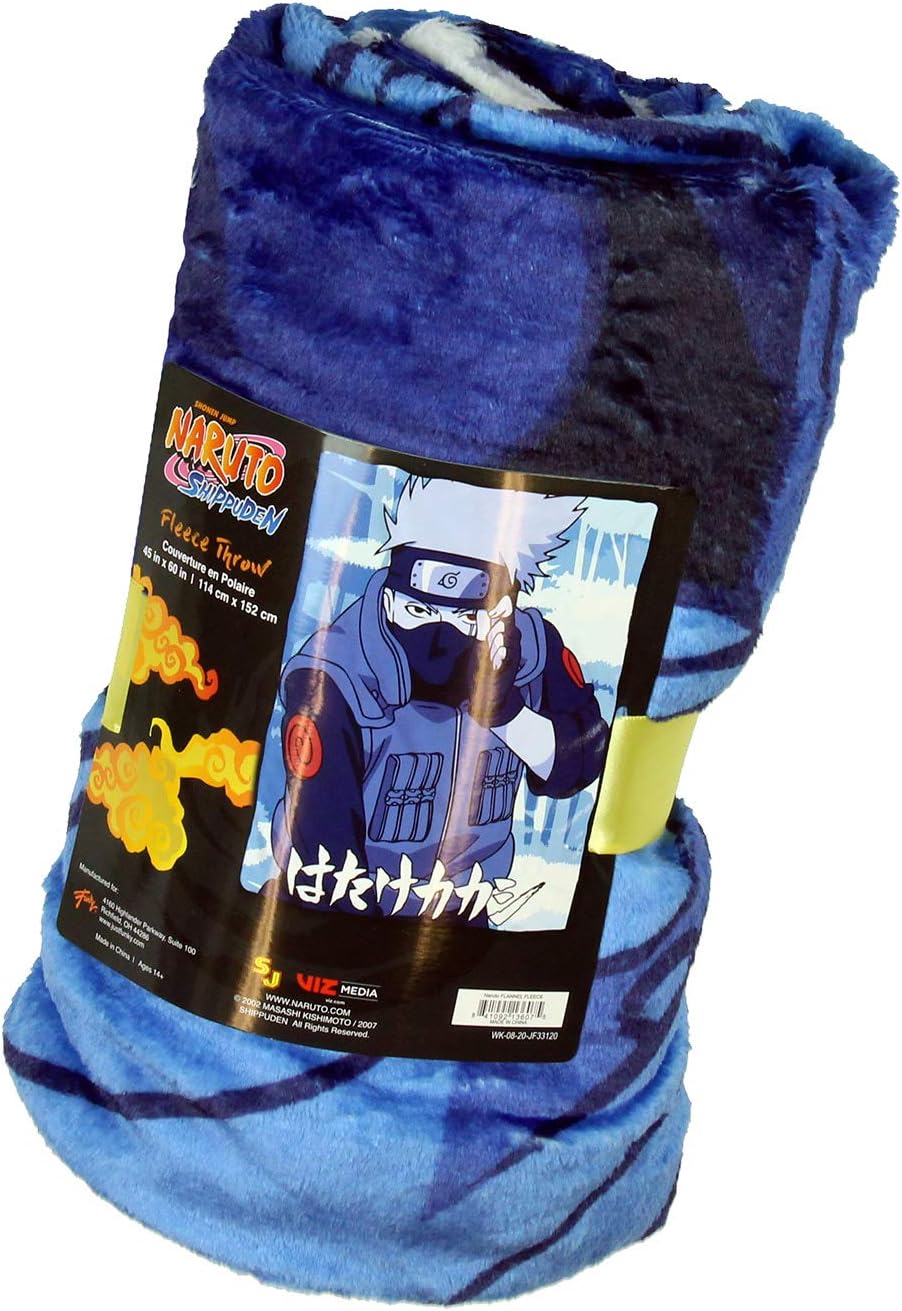 Seven Times Six Naruto Shippuden Kakashi Hatake Japanese Script Super Plush Fleece Throw Blanket